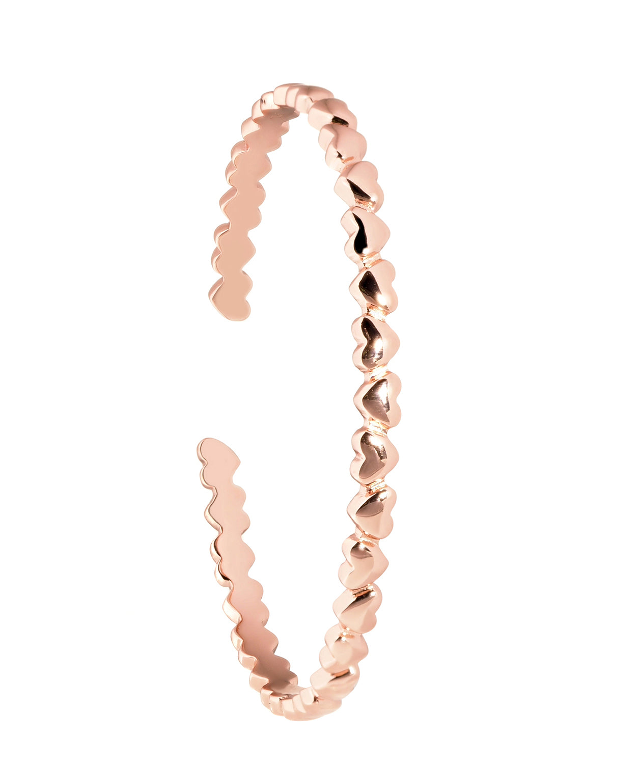 'Bridget' Rose Gold Plated Sterling Silver Heart Bangle image 1