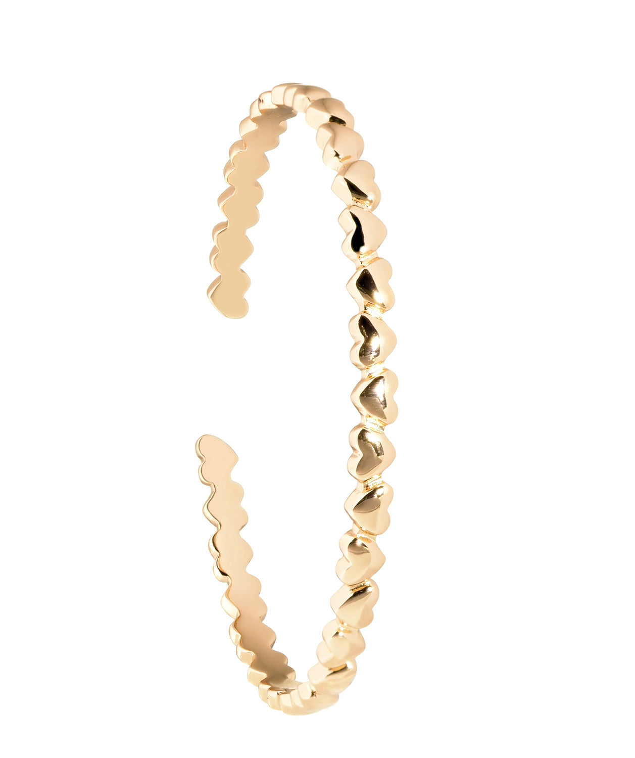 'Bridget' Yellow Gold Plated Sterling Silver Heart Bangle image 1