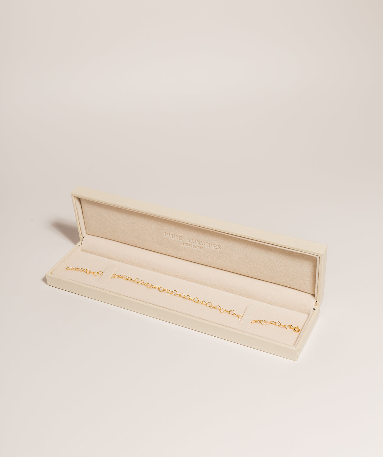 Gift Packaged 'Stella' 18ct Yellow Gold 925 Silver Heart Chain Bracelet