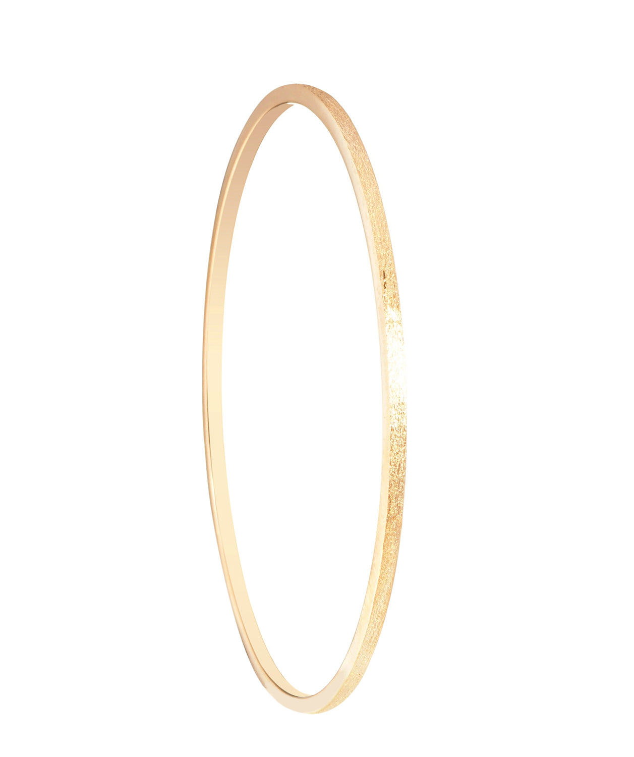 'Antonia' Yellow Gold Plated Sterling Silver Brushed Bangle image 1