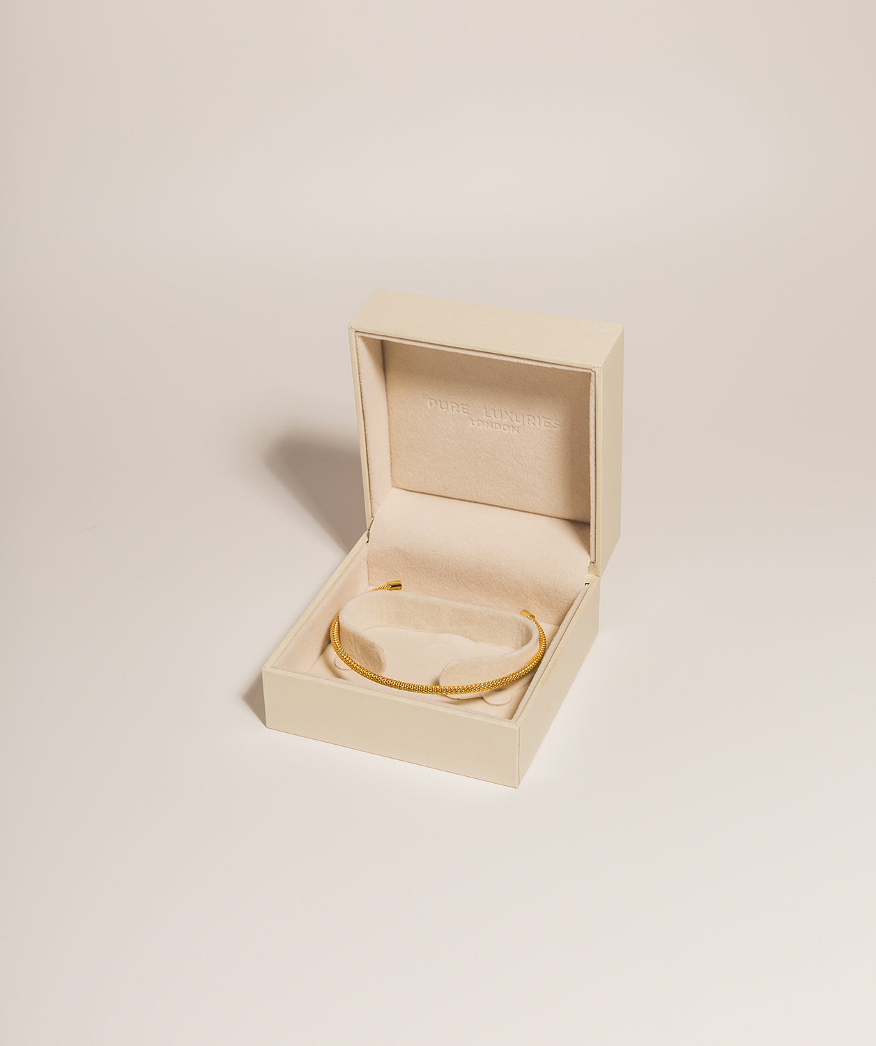 Gift Packaged 'Gretel' 18ct Yellow Gold 925 Silver & Cubic Zirconia Chainmail Bangle