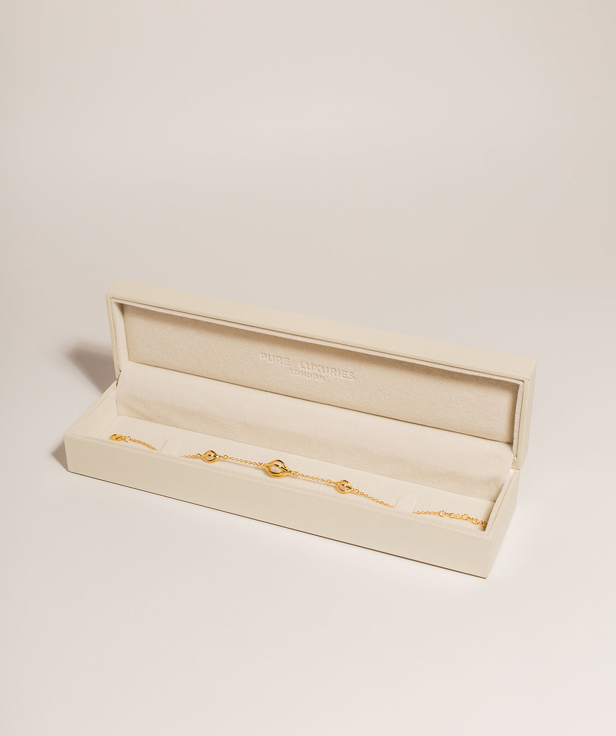 Gift Packaged 'Lucy' 18ct Yellow Gold 925 Silver & Freshwater Pearl Caged Bracelet