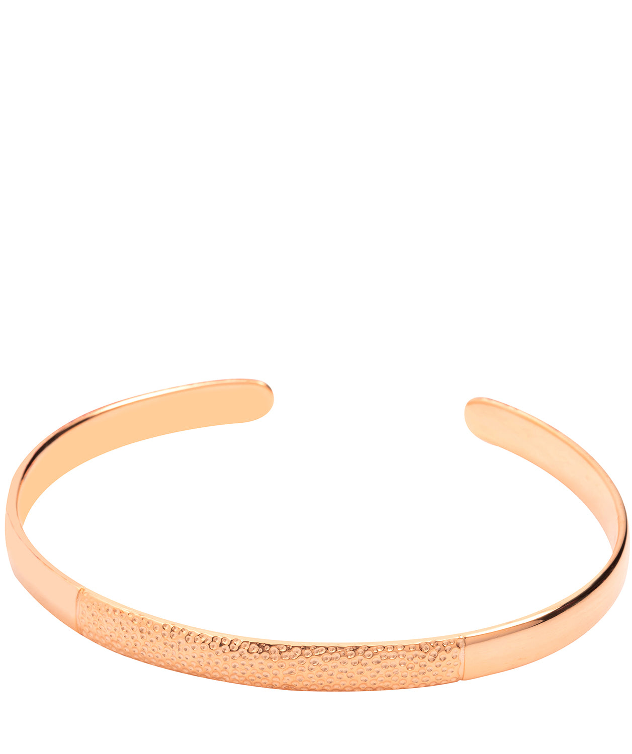 Gift Packaged 'Xenia' 18ct Rose Gold Plated Sterling Silver Textured Bangle