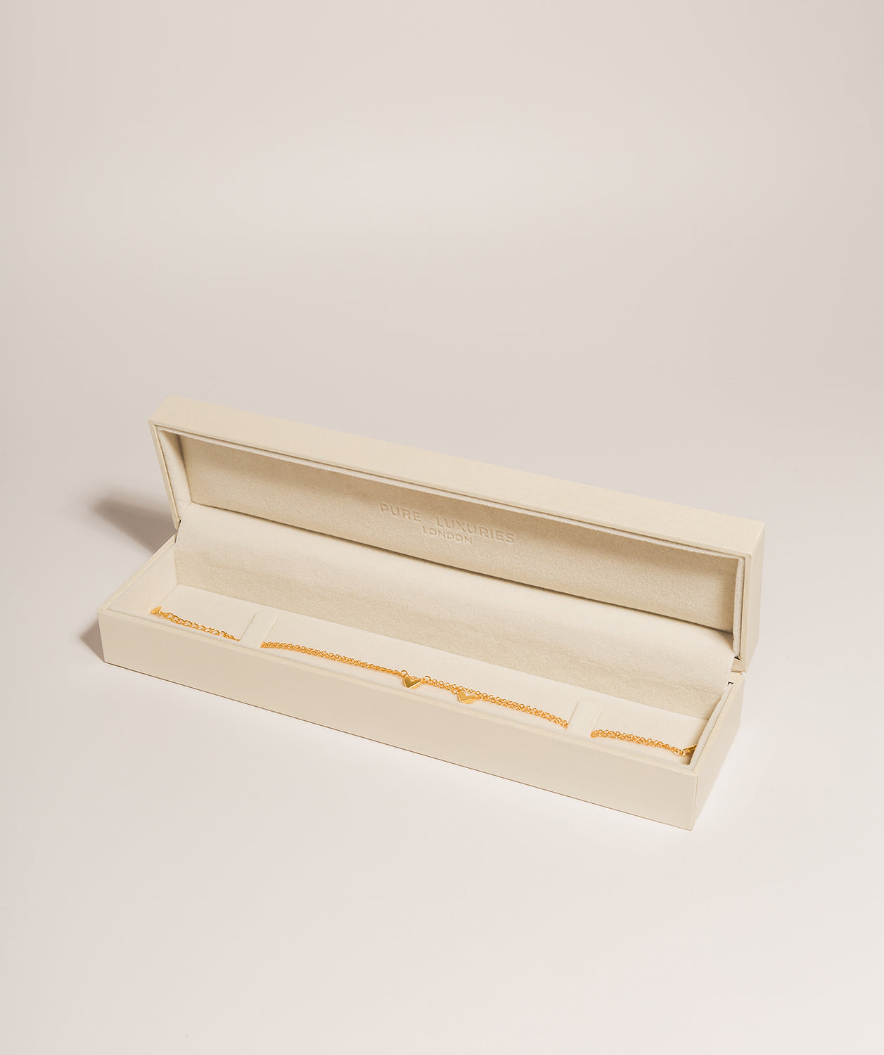 Gift Packaged 'Chloe' 18ct Yellow Gold Plated 925 Silver Double Chain Heart Bracelet