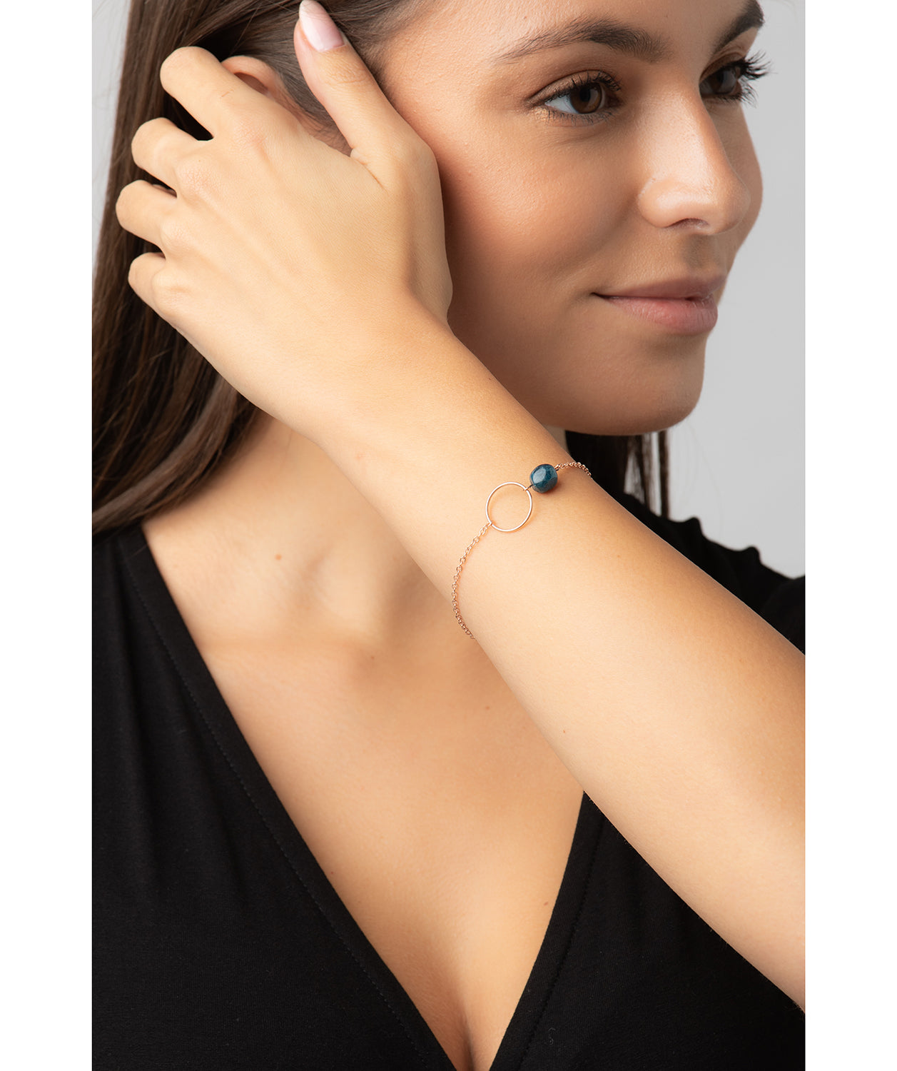 Gift Packaged 'Doris' 18ct Rose Gold Plated Sterling Silver Gemstone Bracelet