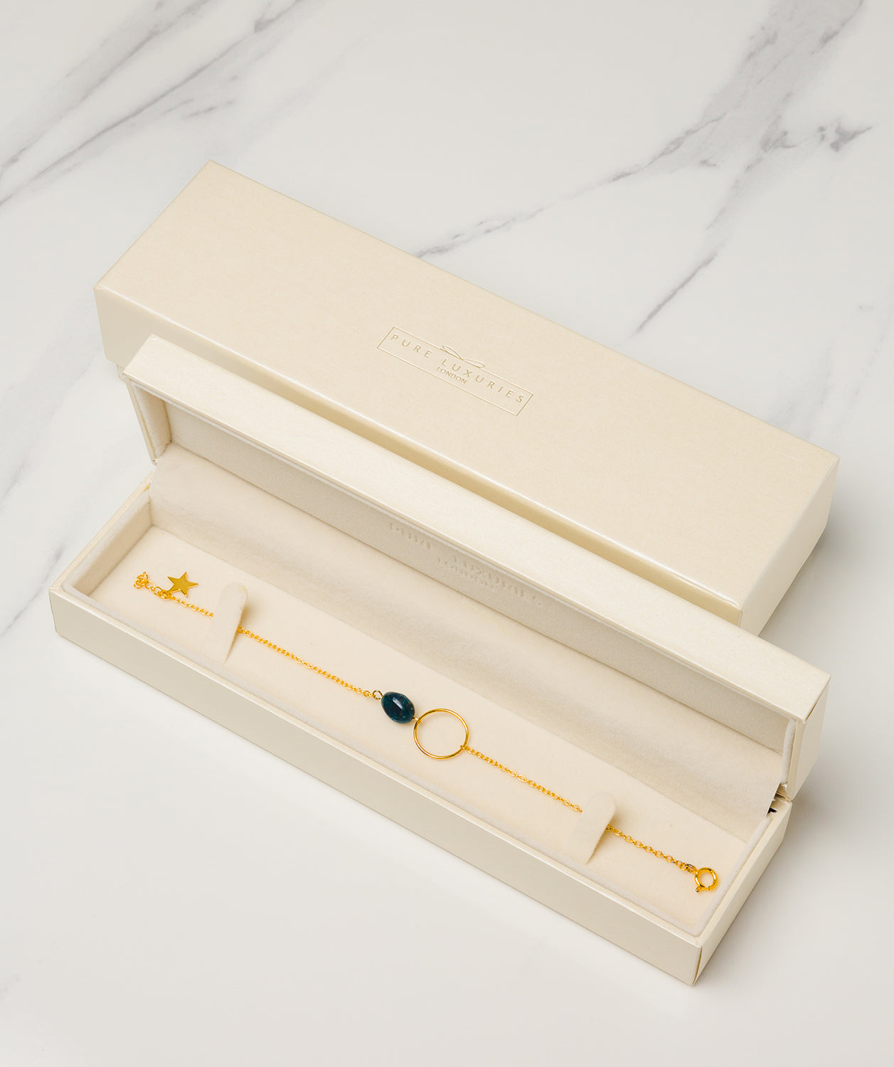 Gift Packaged 'Doris' 18ct Yellow Gold Plated Sterling Silver Gemstone Bracelet