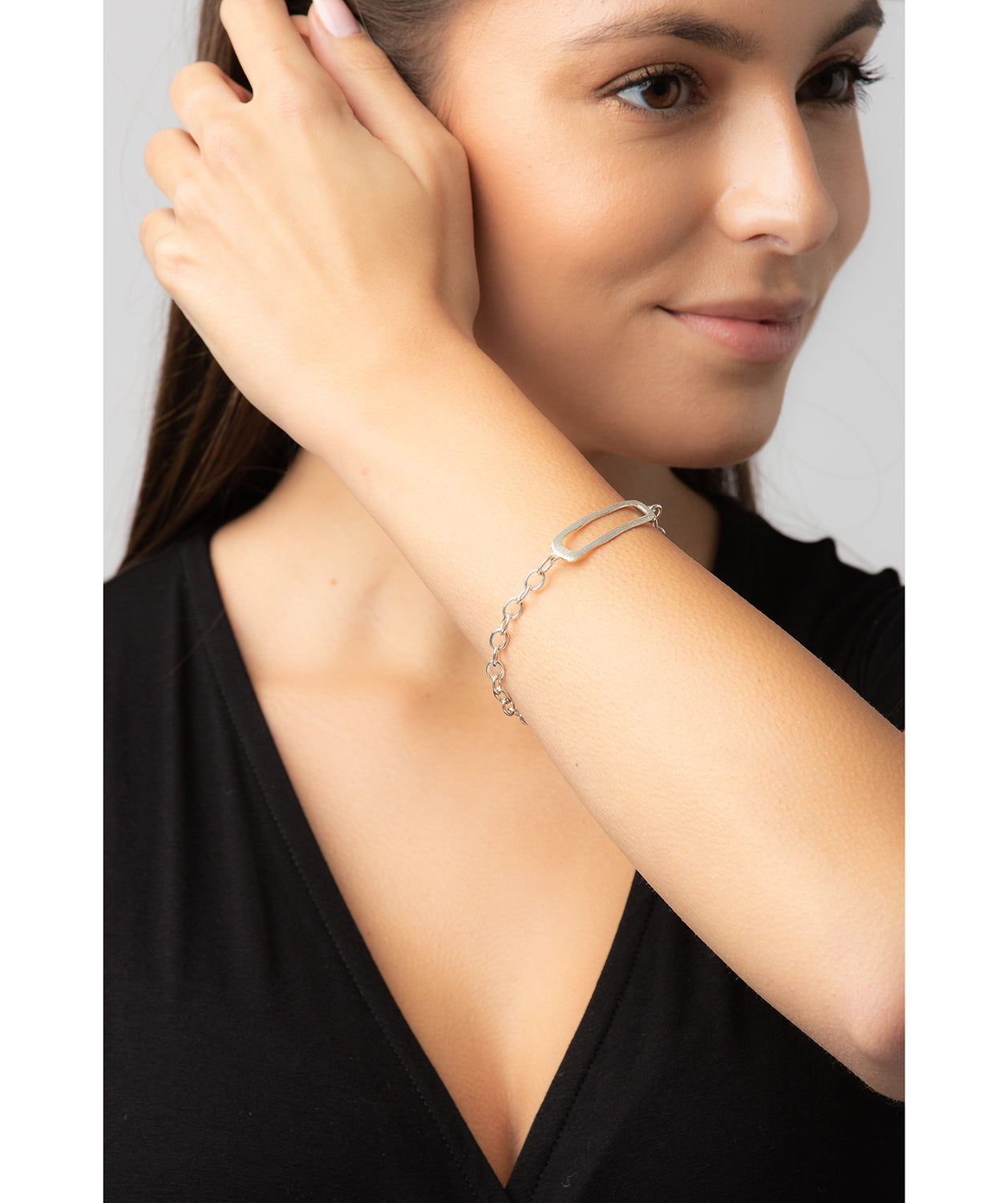 Gift Packaged 'Lilian' Sterling Silver Link Bracelet