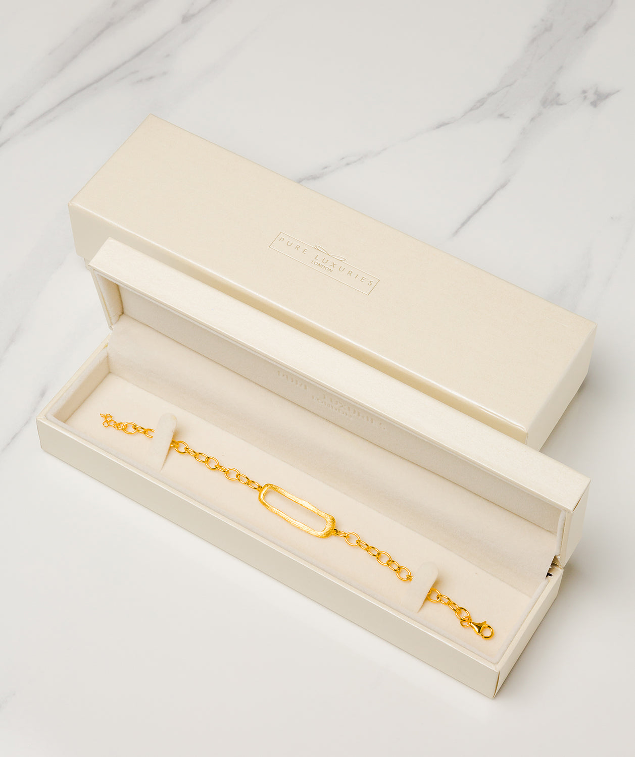 Gift Packaged 'Lilian' 18ct Yellow Gold Plated Sterling Silver Link Bracelet