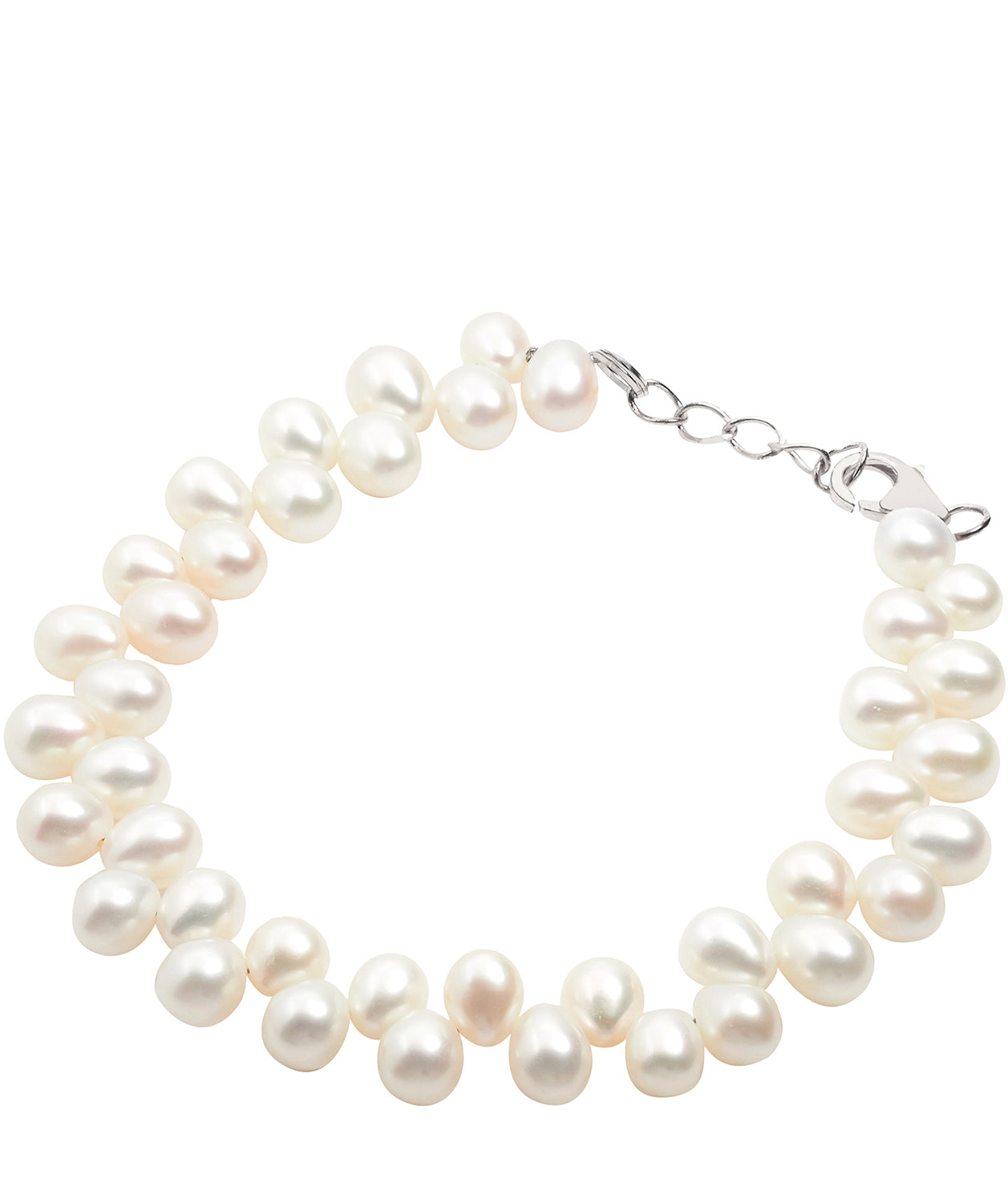 Gift Packaged 'Mildred' Sterling Silver Freshwater Pearl Bracelet