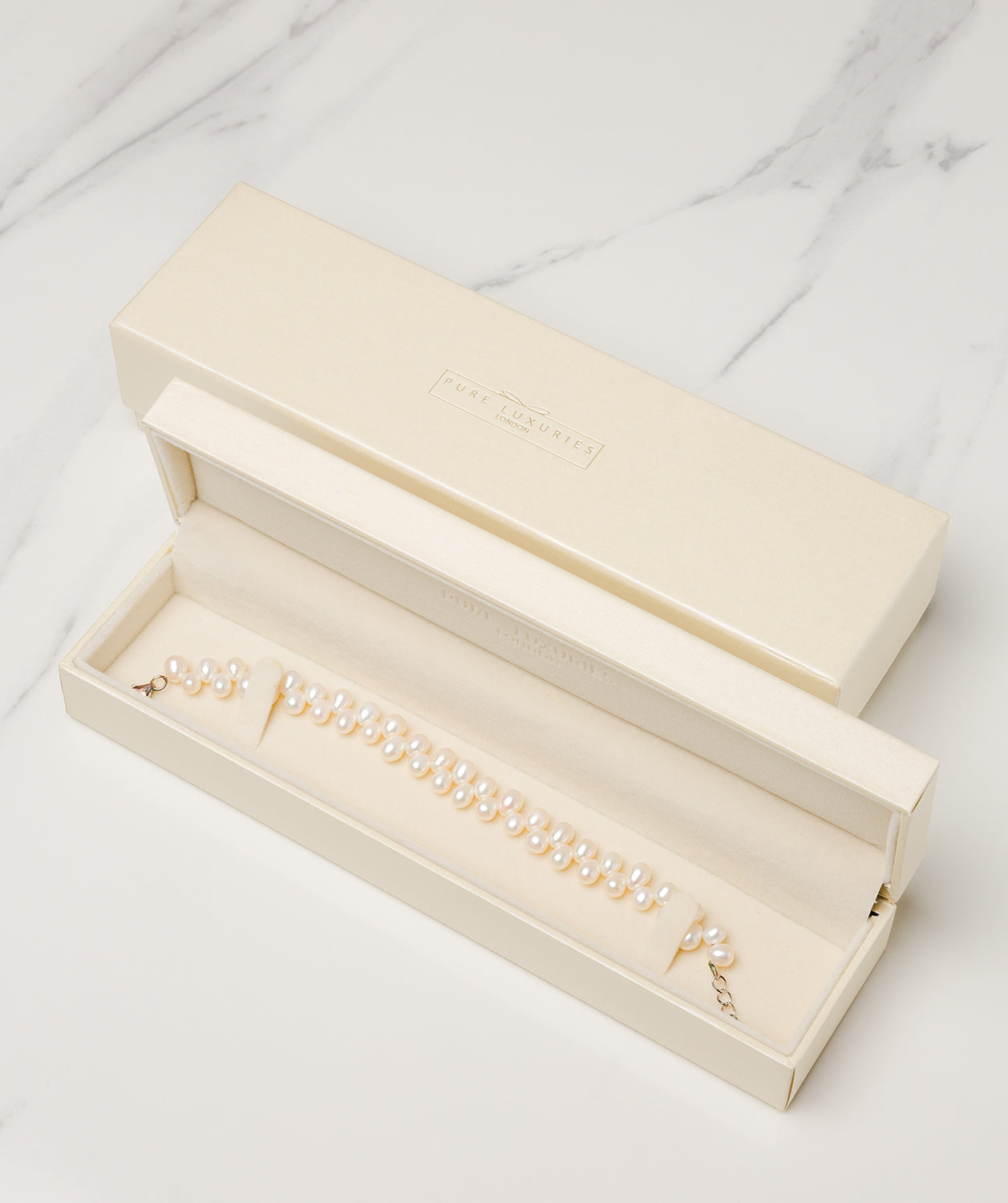 Gift Packaged 'Mildred' Sterling Silver Freshwater Pearl Bracelet