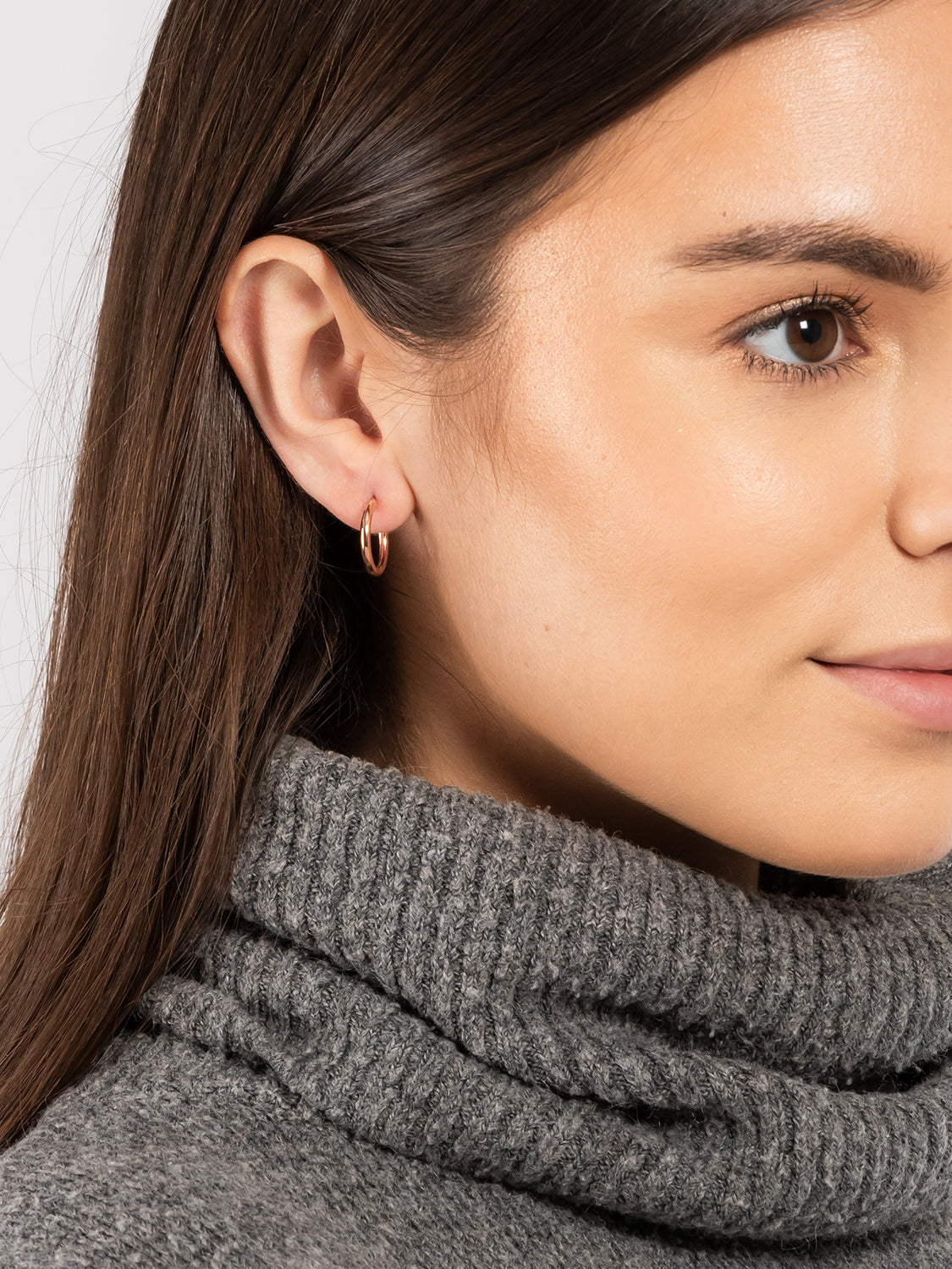 Gift Packaged 'Serena' 18ct Rose Gold Plated 925 Silver Small Hoop Earrings