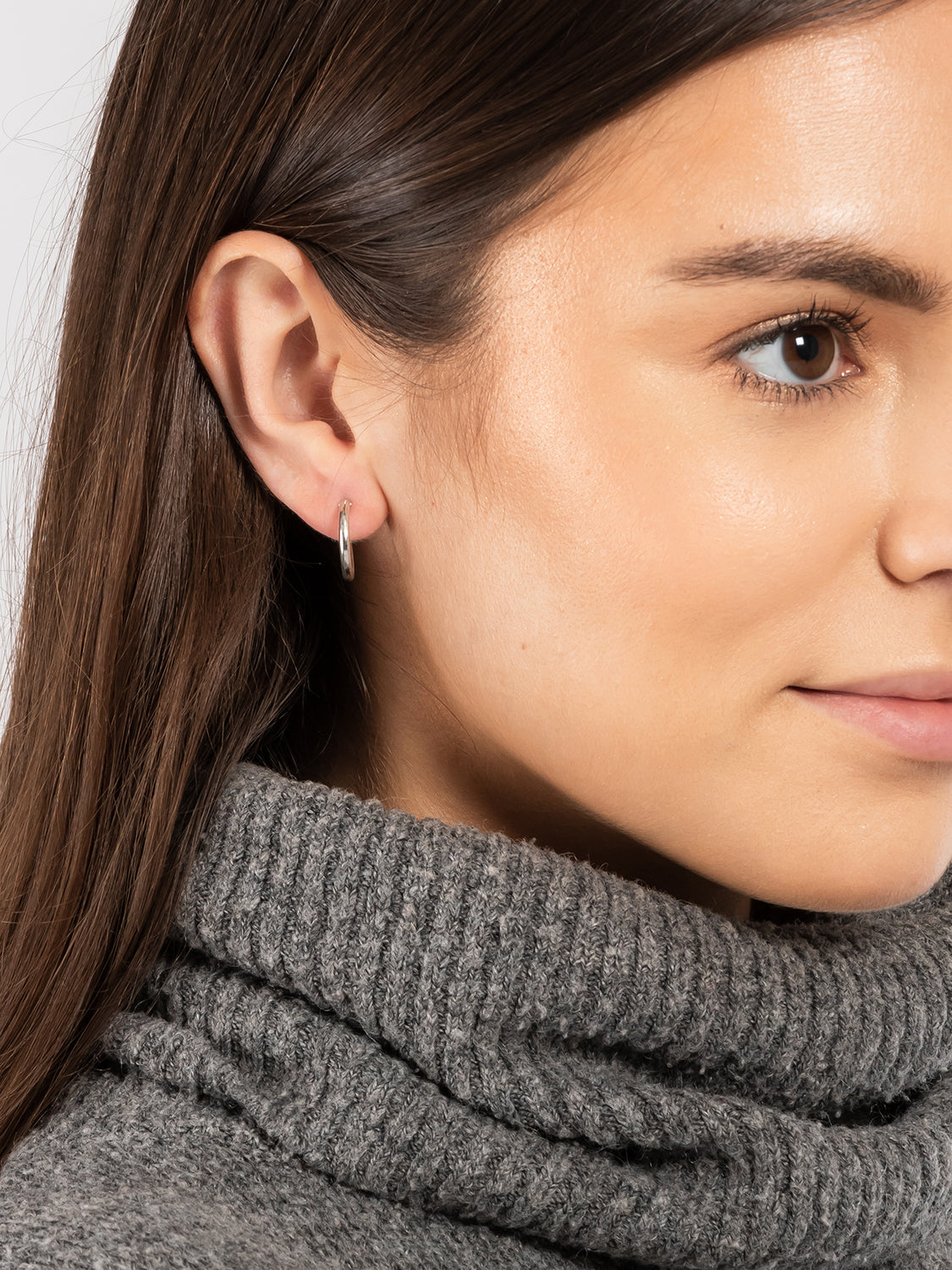 Gift Packaged 'Serena' 925 Silver Small Hoop Earrings