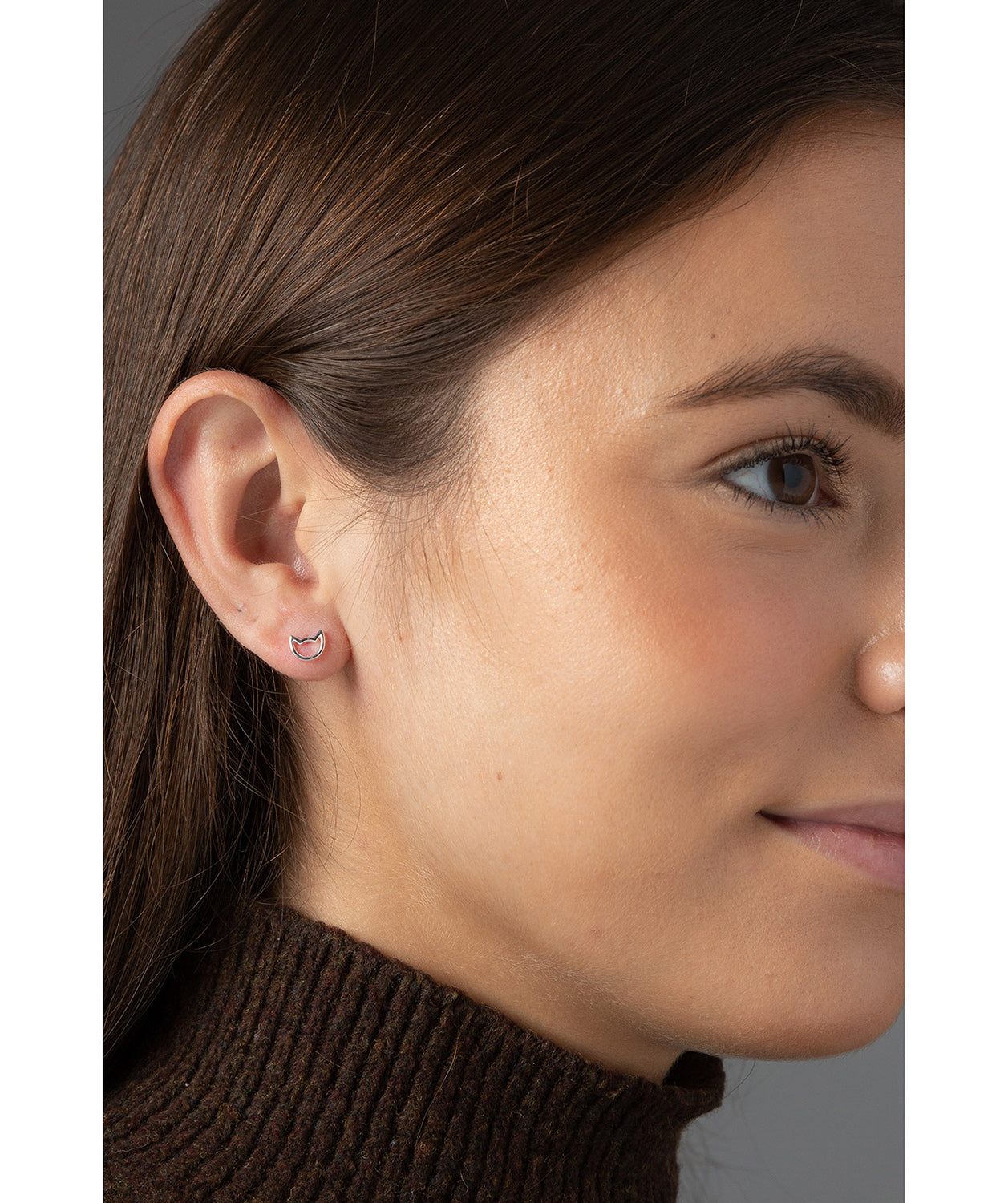 'Fatoumata' Sterling Silver Cat Earrings image 2