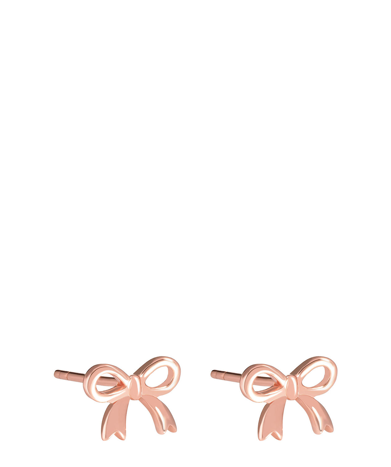 'Tauria' Rose Gold Plated Sterling Silver Bow Ear Studs image 1