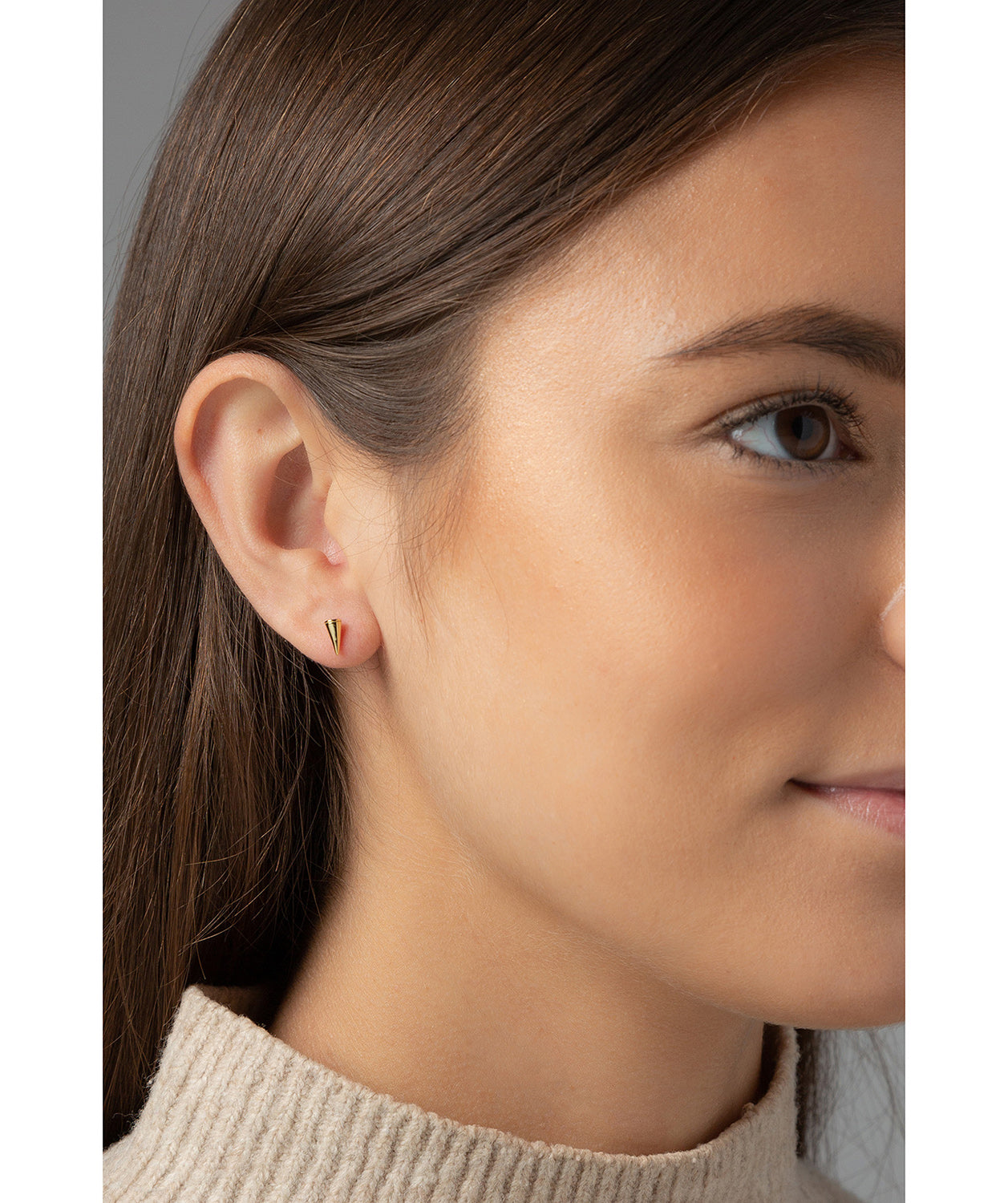 'Laurentia' Gold Plated Sterling Silver Conical Stud Earrings image 2