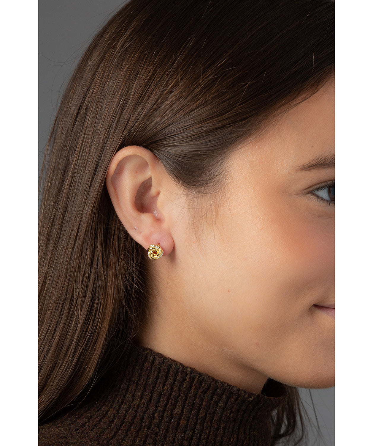 Gift Packaged 'Garance' 18ct Yellow Gold Plated Sterling Silver Swirled Earrings