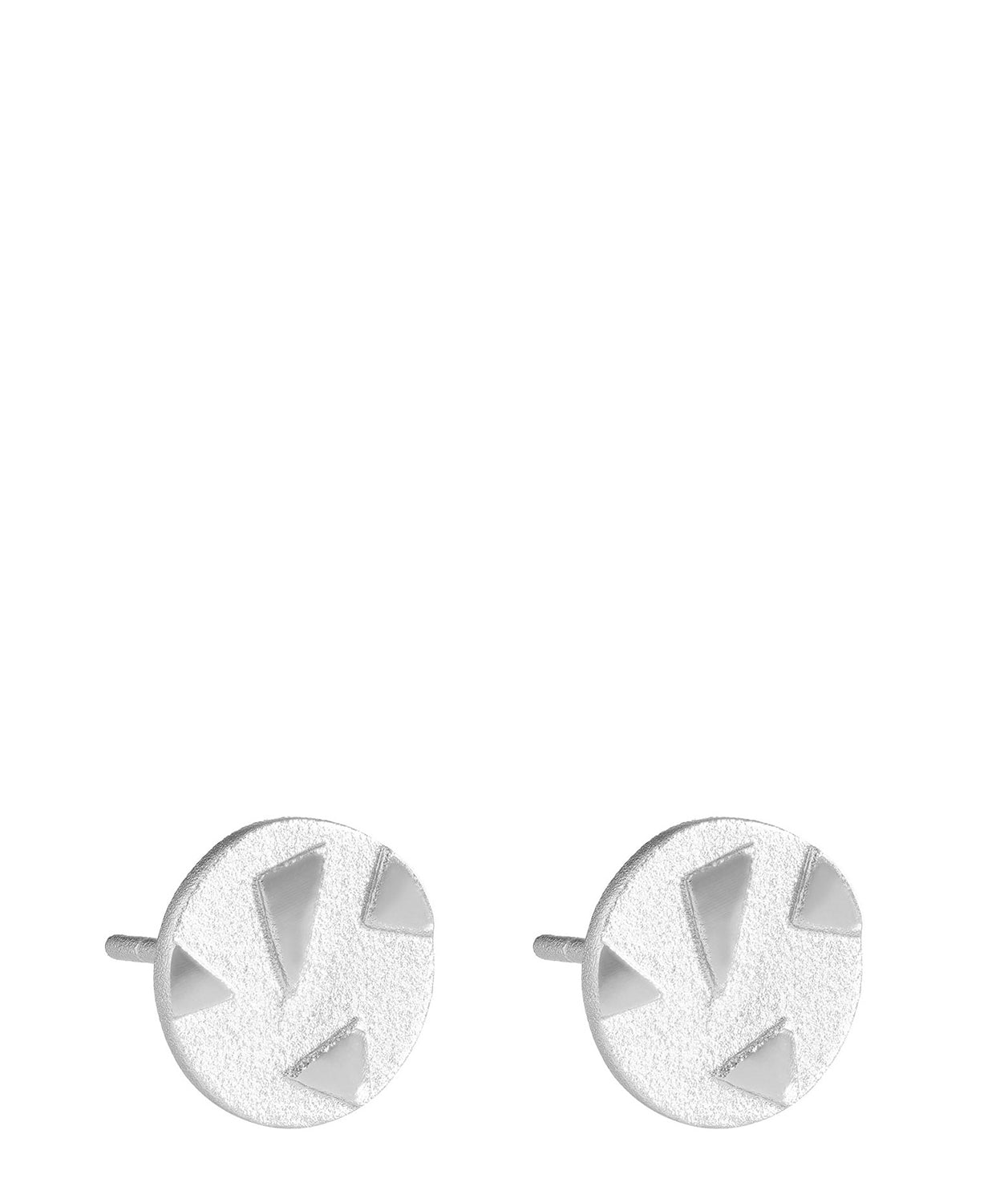 'Persis' Sterling Silver Patterned Circular Earrings image 1
