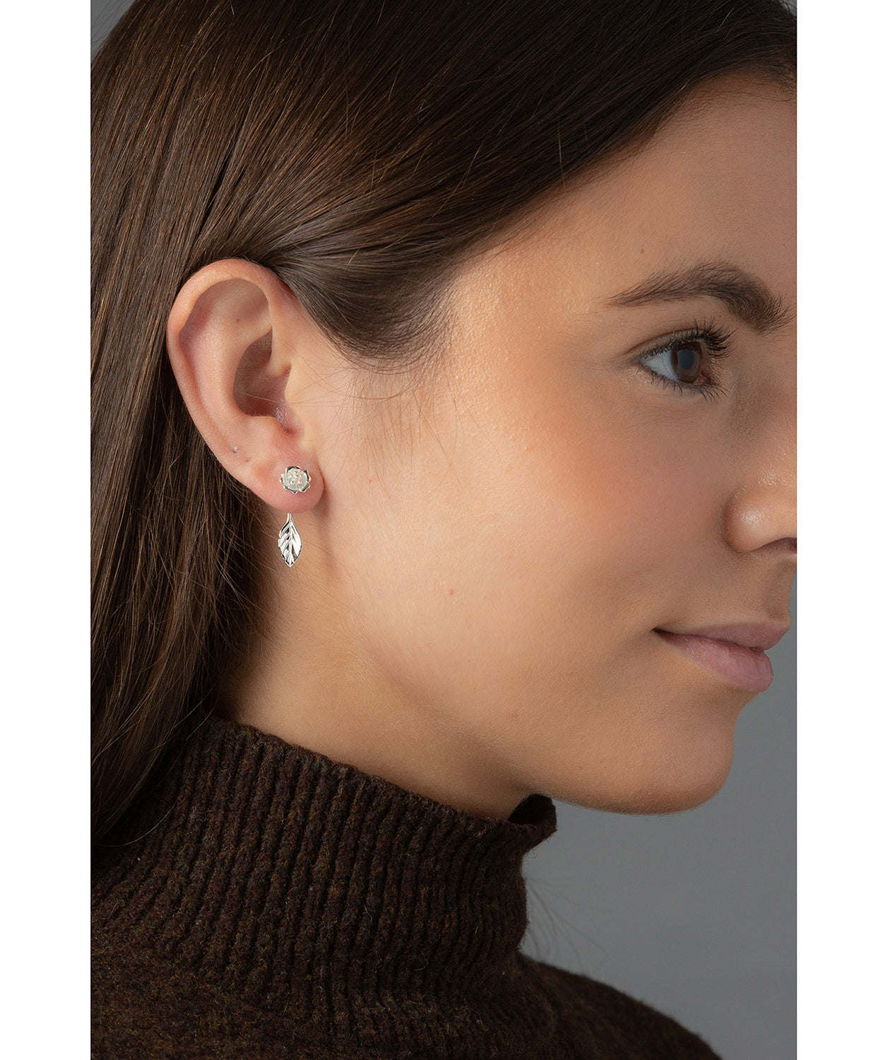 'Blossom' Sterling Silver Flower Drop Earring image 2