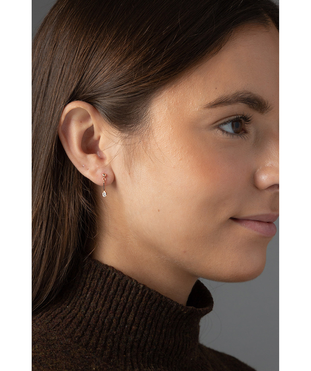 Gift Packaged 'Margaux' 18ct Rose Gold Plated Sterling Silver Hanging Crystal Earrings
