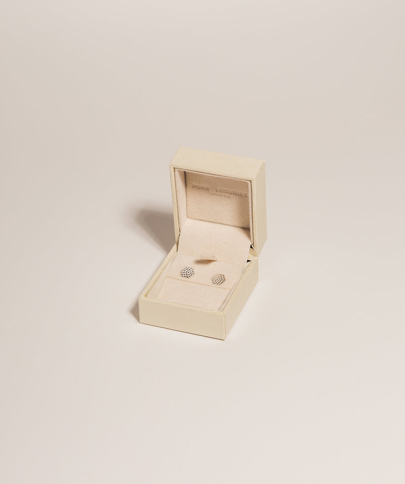 Gift Packaged 'Amoli' 925 Silver Geometric Stud Earrings