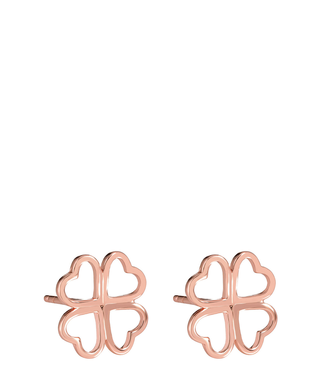 'Tanaquil' Rose Gold Plated Sterling Silver Four Leaf Clover Earrings image 1