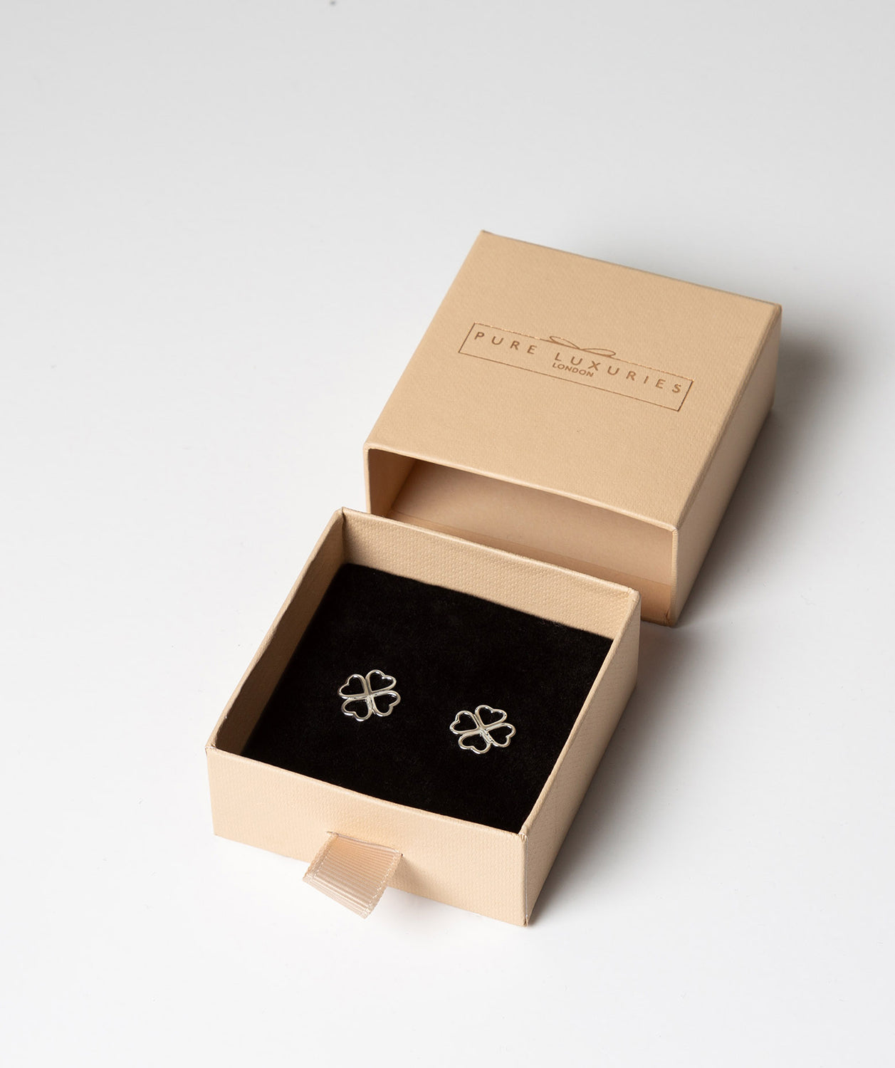 'Tanaquil' Sterling Silver Four Leaf Clover Earrings image 3