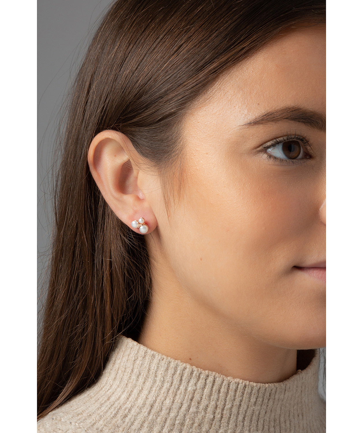 Gift Packaged 'Clémence' 18ct Rose Gold Plated Sterling Silver Pearl Studded Earrings