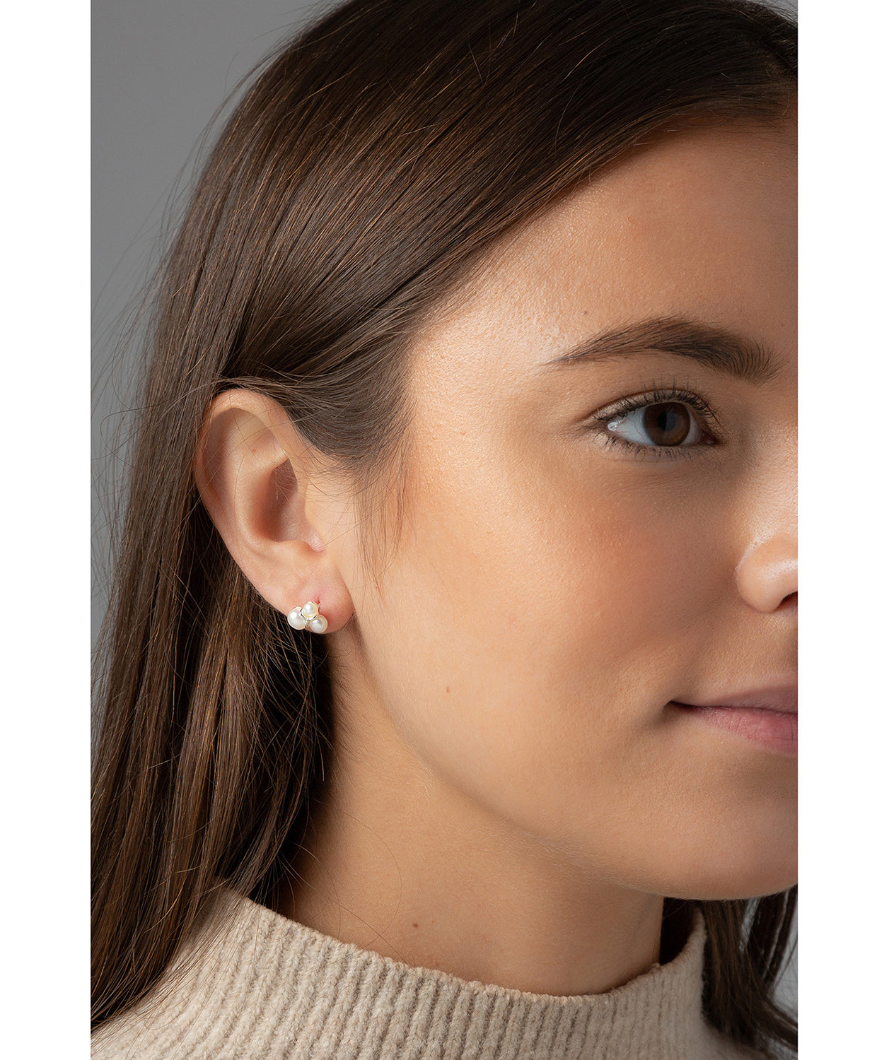 Gift Packaged 'Clémence' Sterling Silver Pearl Studded Earrings