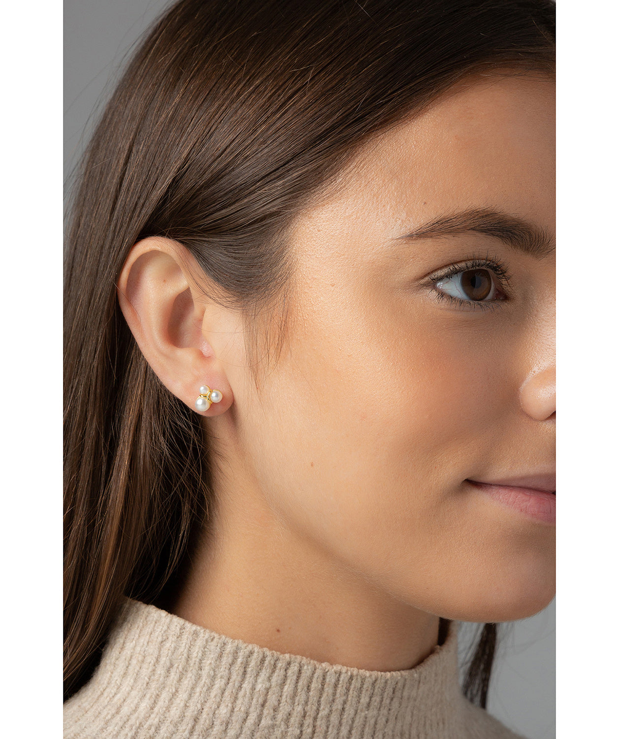 Gift Packaged 'Clémence' 18ct Gold Plated Sterling Silver Pearl Studded Earrings