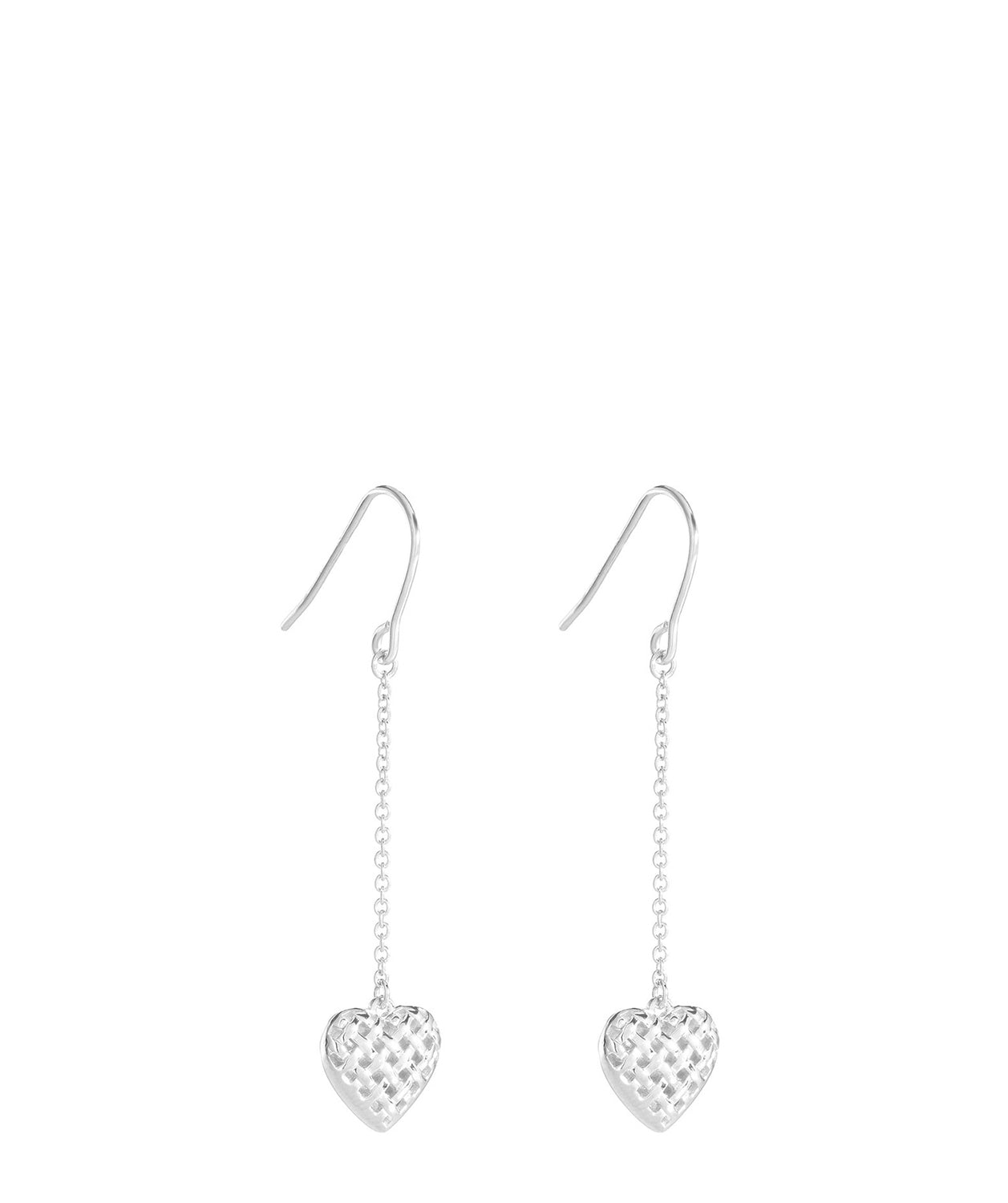 'Quintia' Sterling Silver Woven Heart Earrings image 1