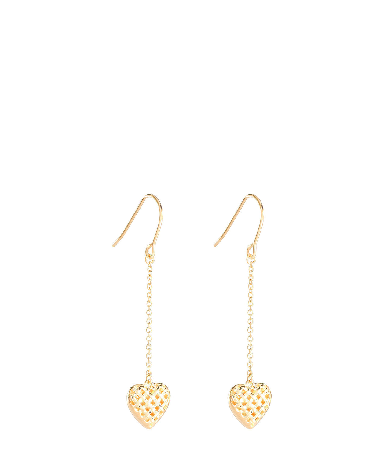 'Quintia' Gold Plated Sterling Silver Woven Heart Earrings image 1