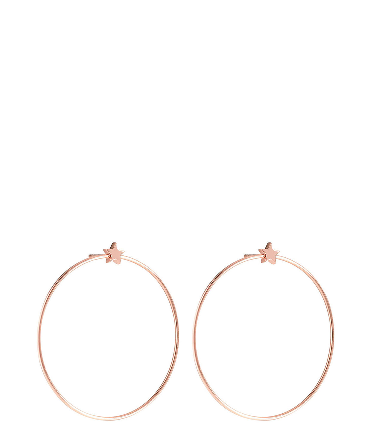 'Raphaëlle' Rose Gold Plated Sterling Silver Hoop & Star Earrings image 1