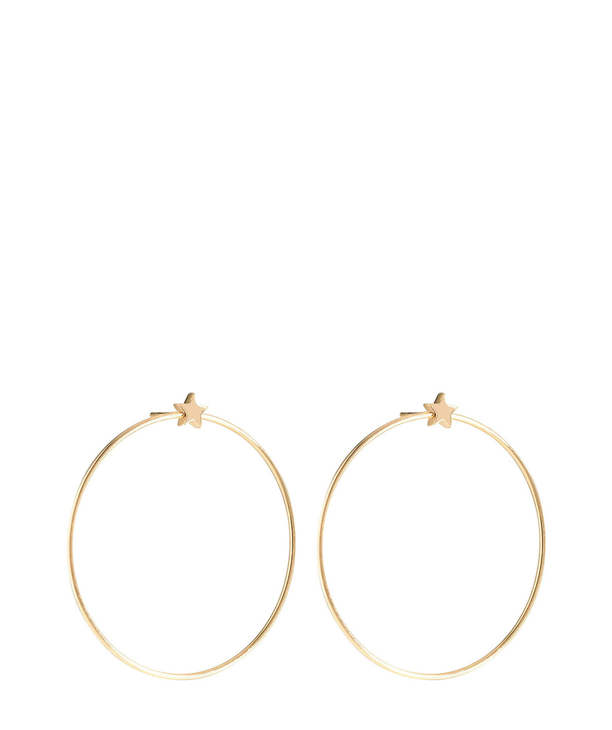 Gift Packaged 'Raphalle' 18ct Yellow Gold Plated Sterling Silver Hoop & Star Earrings