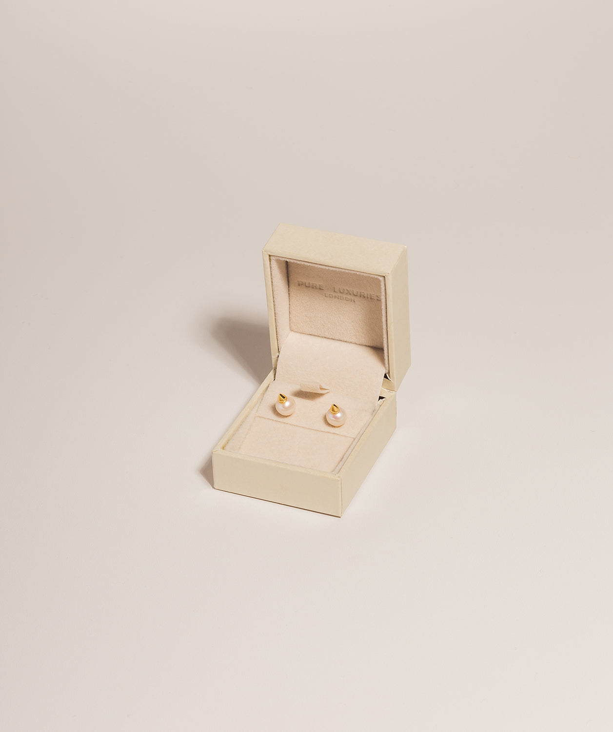 Gift Packaged 'Lysha' 18ct Yellow Gold Plated 925 Silver Cone & Freshwater Pearl Stud Earrings