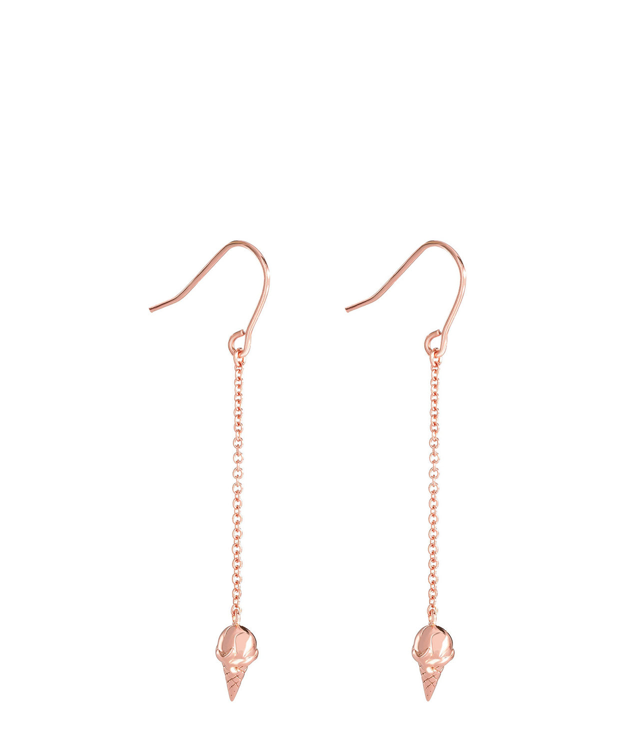 'Gelato' Rose Gold Plated Sterling Silver Ice Cream Cone Earrings image 1