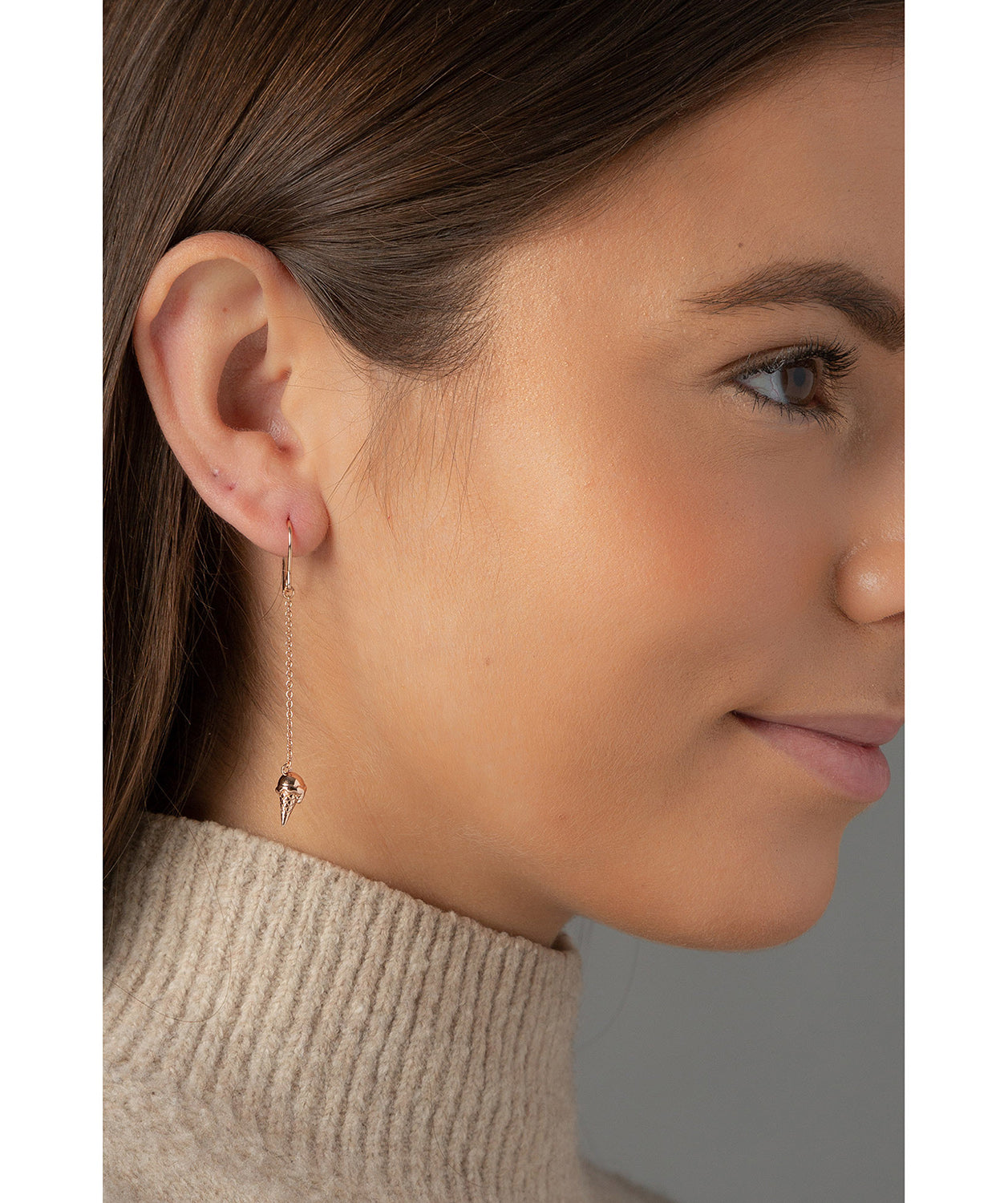 'Gelato' Rose Gold Plated Sterling Silver Ice Cream Cone Earrings image 2