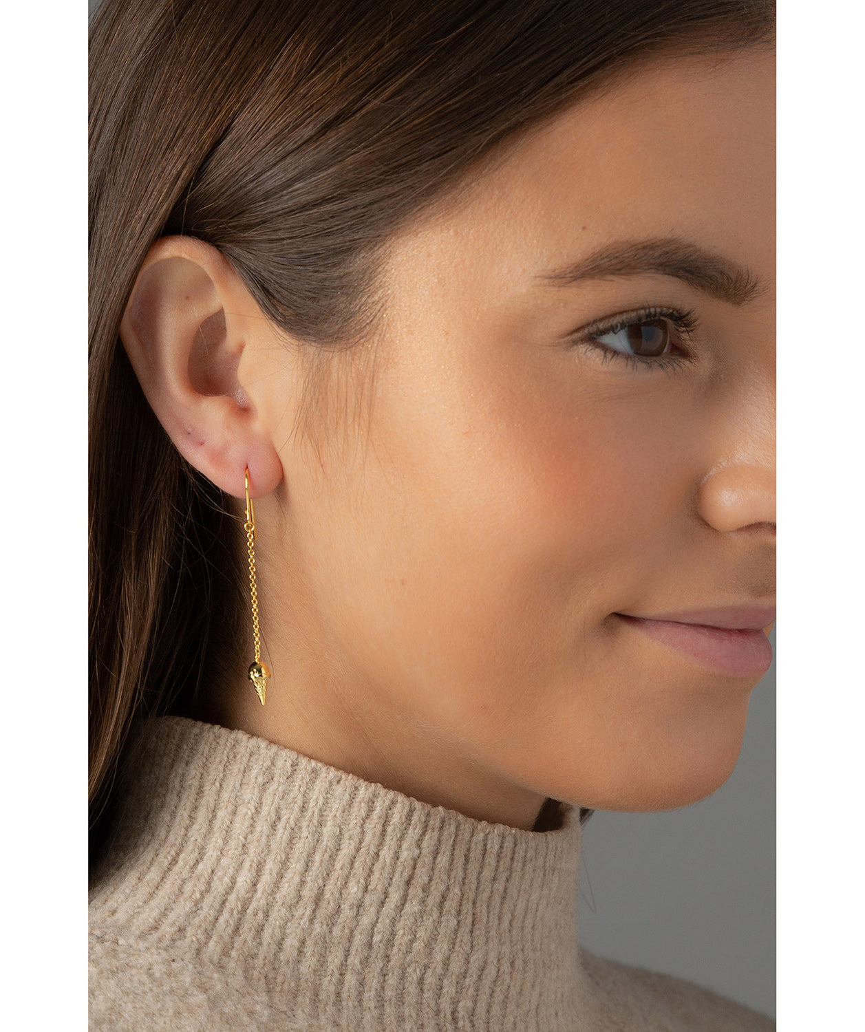'Gelato' Gold Plated Sterling Silver Ice Cream Cone Earrings image 2