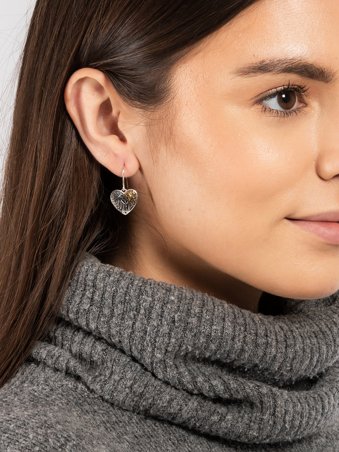 Gift Packaged 'Kalifa' 18ct Yellow Gold Plated & 925 Silver Heart Drop Earrings