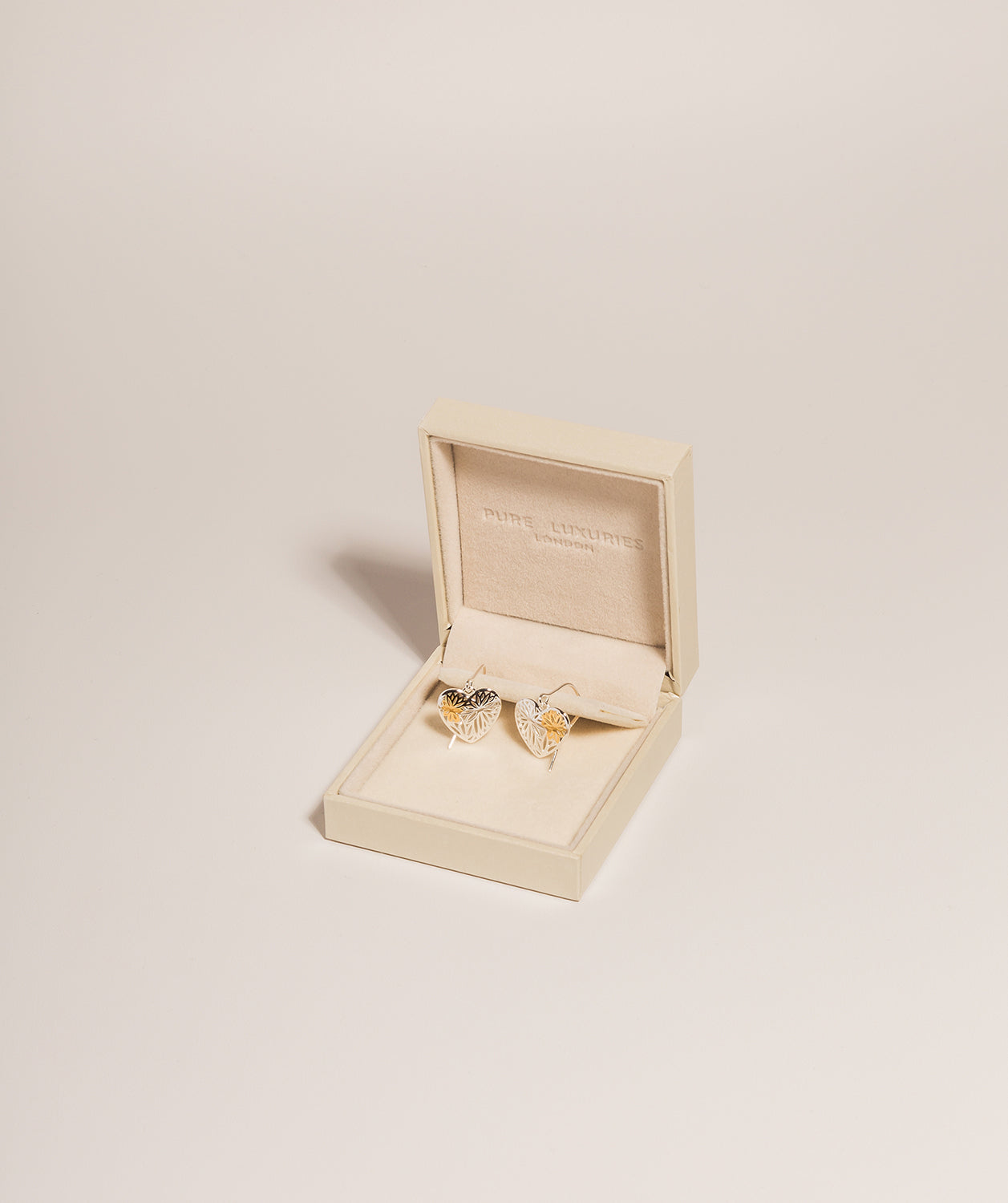 Gift Packaged 'Kalifa' 18ct Yellow Gold Plated & 925 Silver Heart Drop Earrings