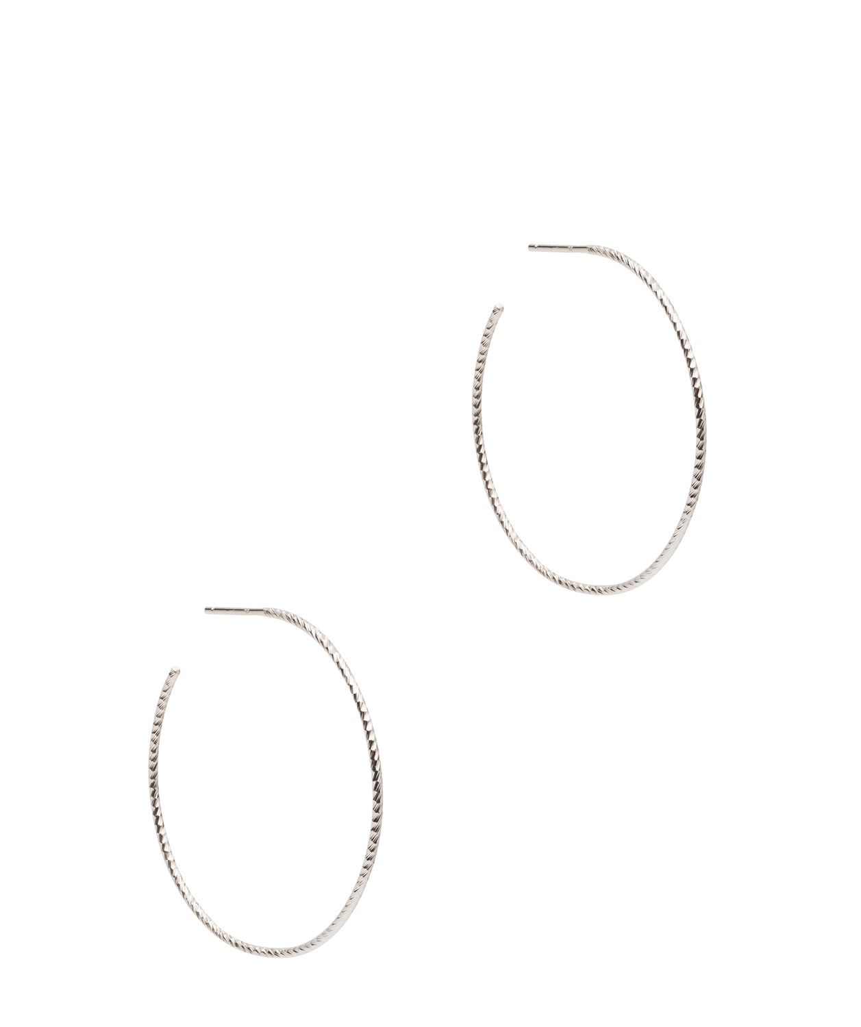 Gift Packaged 'Saskia' Rhodium Plated 925 Silver Hoop Earrings