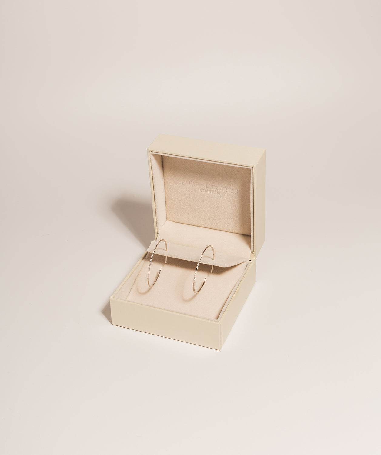 Gift Packaged 'Saskia' Rhodium Plated 925 Silver Hoop Earrings