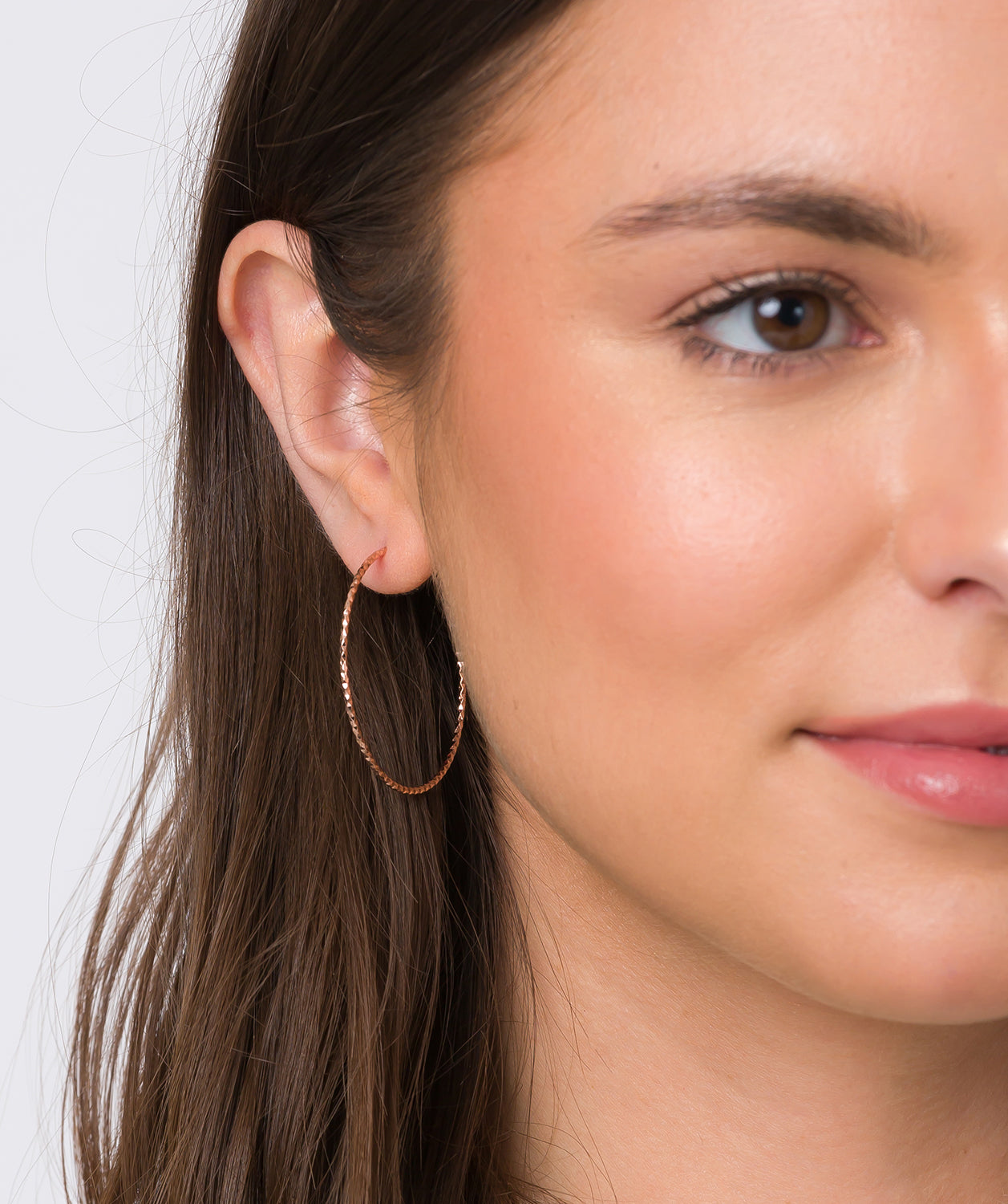 Gift Packaged 'Rhian' 18ct Rose Gold Plated Sterling Silver Hoop Earrings