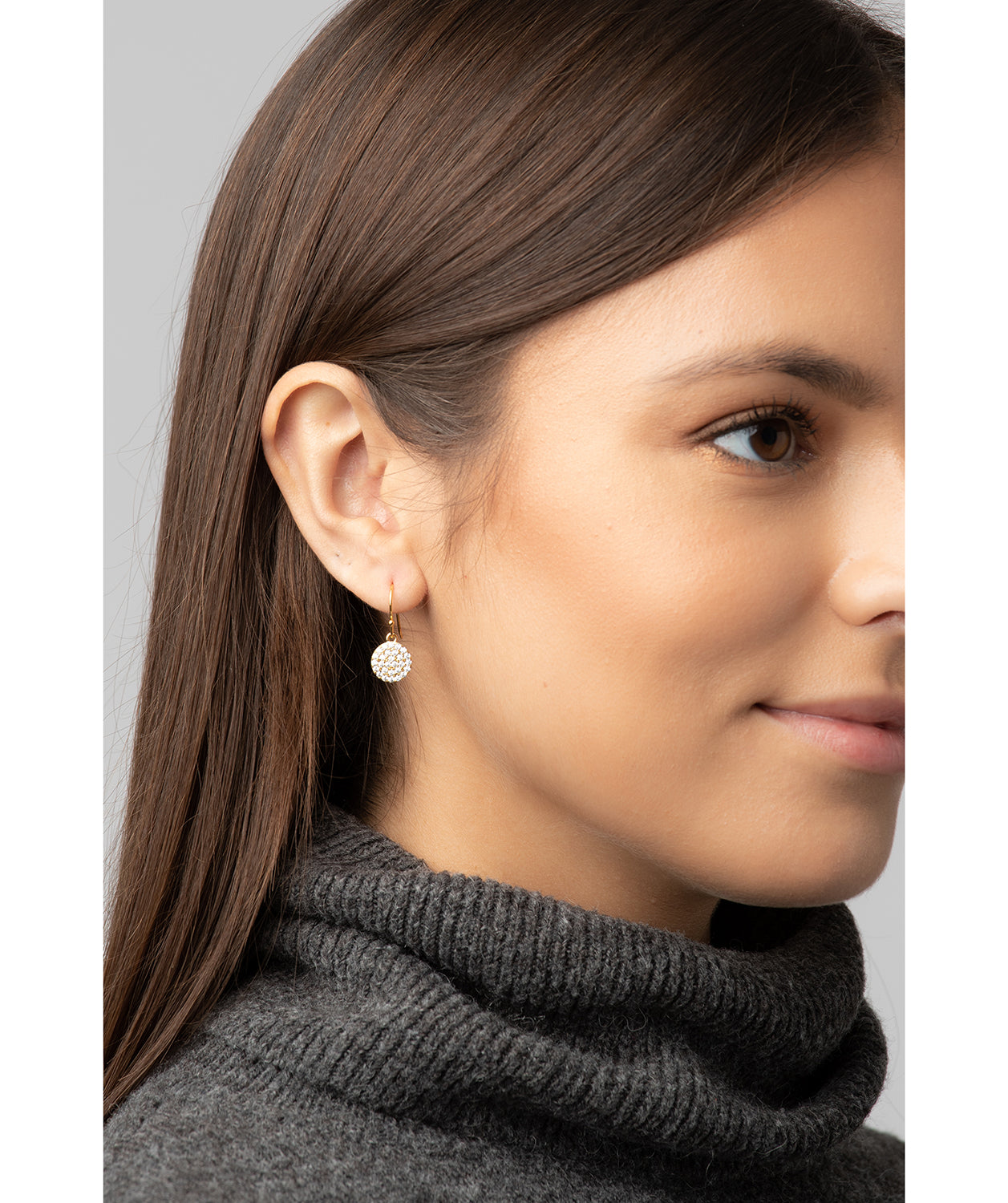 Gift Packaged 'Fenella' 18ct Yellow Gold Plated Sterling Silver Cubic Zirconia Sparkle Disc Earrings