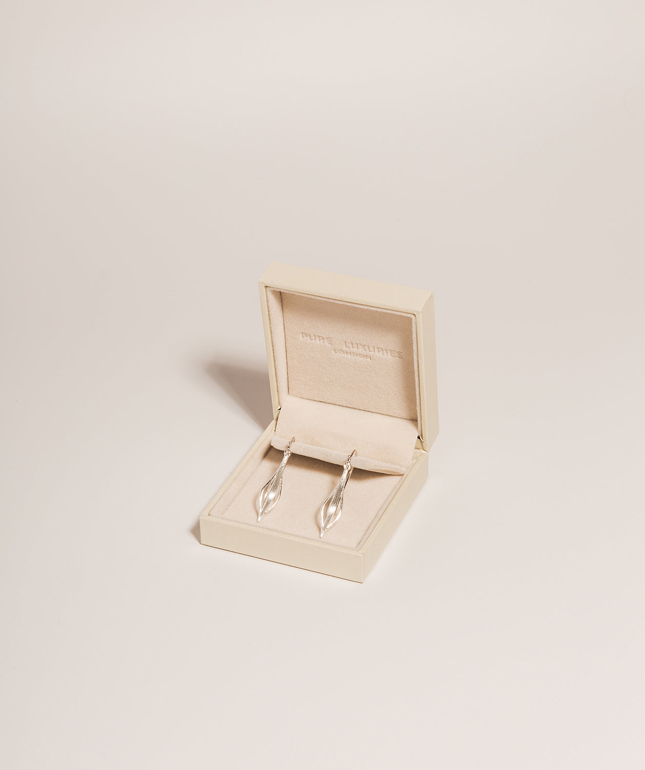 Gift Packaged 'Jodie' Brushed 925 Silver Caged Drop Earrings