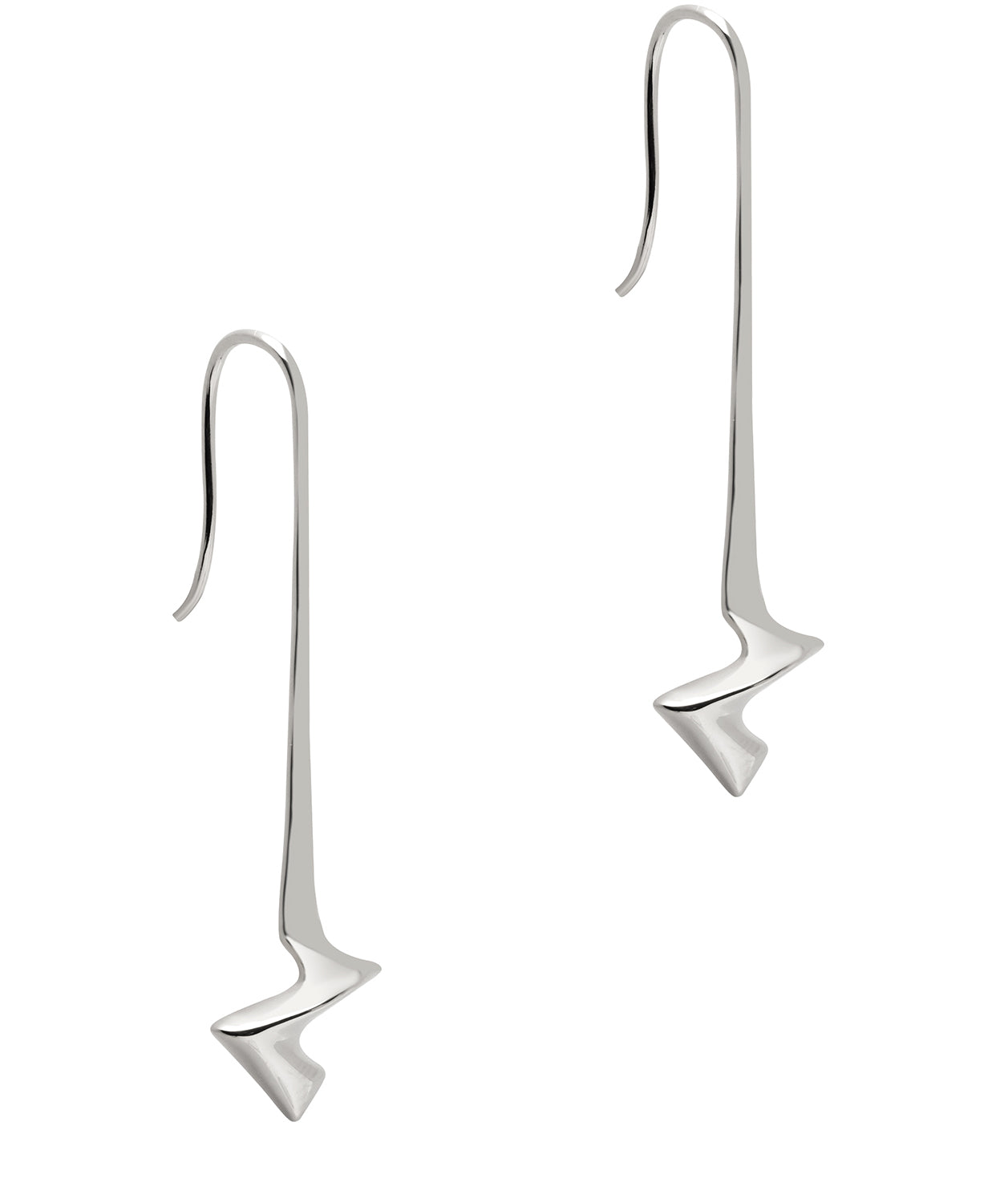 Gift Packaged 'Justina' 925 Silver Minimalist Angular Drop Earrings