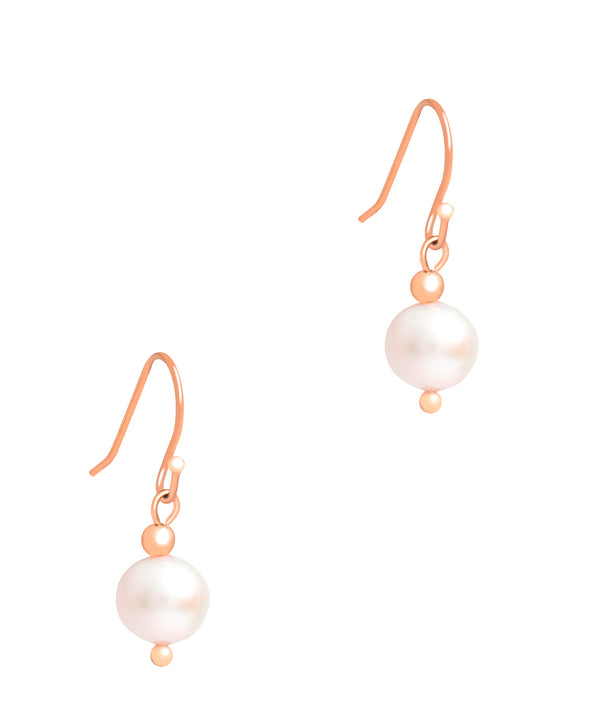 Gift Packaged 'Linda' 18ct Rose Gold Plated Sterling Silver & Freshwater Pearl Drop Earrings