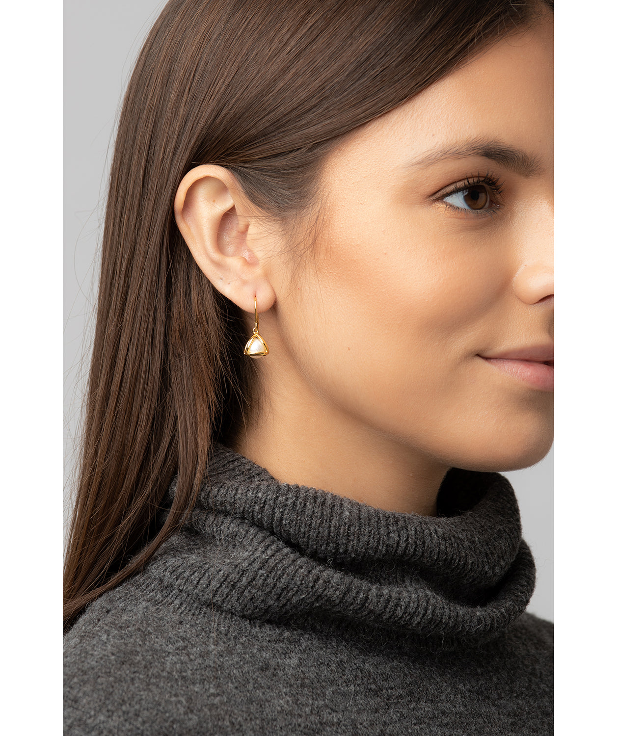 Gift Packaged 'Sandra' 18ct Yellow Gold Plated Sterling Silver Caged Freshwater Pearl Earrings