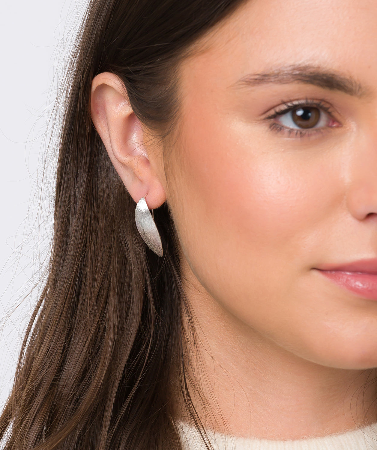 Gift Packaged 'Mariah' Brushed Sterling Silver Drop Earrings