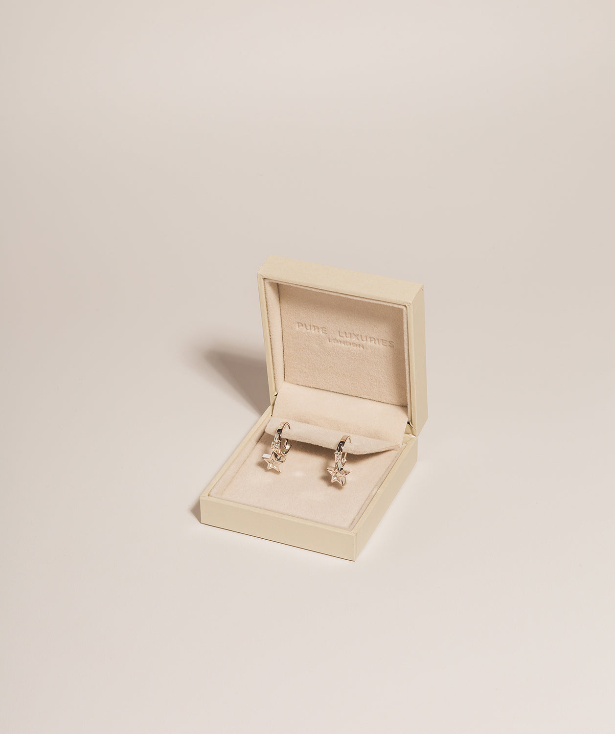 Gift Packaged 'Emmie' 925 Silver Star Pendant Hoop Earrings