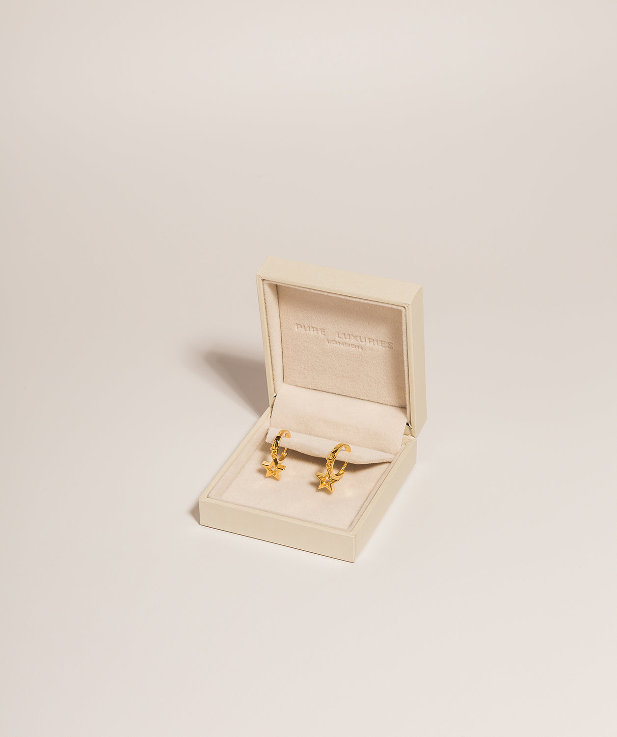 Gift Packaged 'Emmie' 18ct Yellow Gold Plated 925 Silver Star Pendant Hoop Earrings